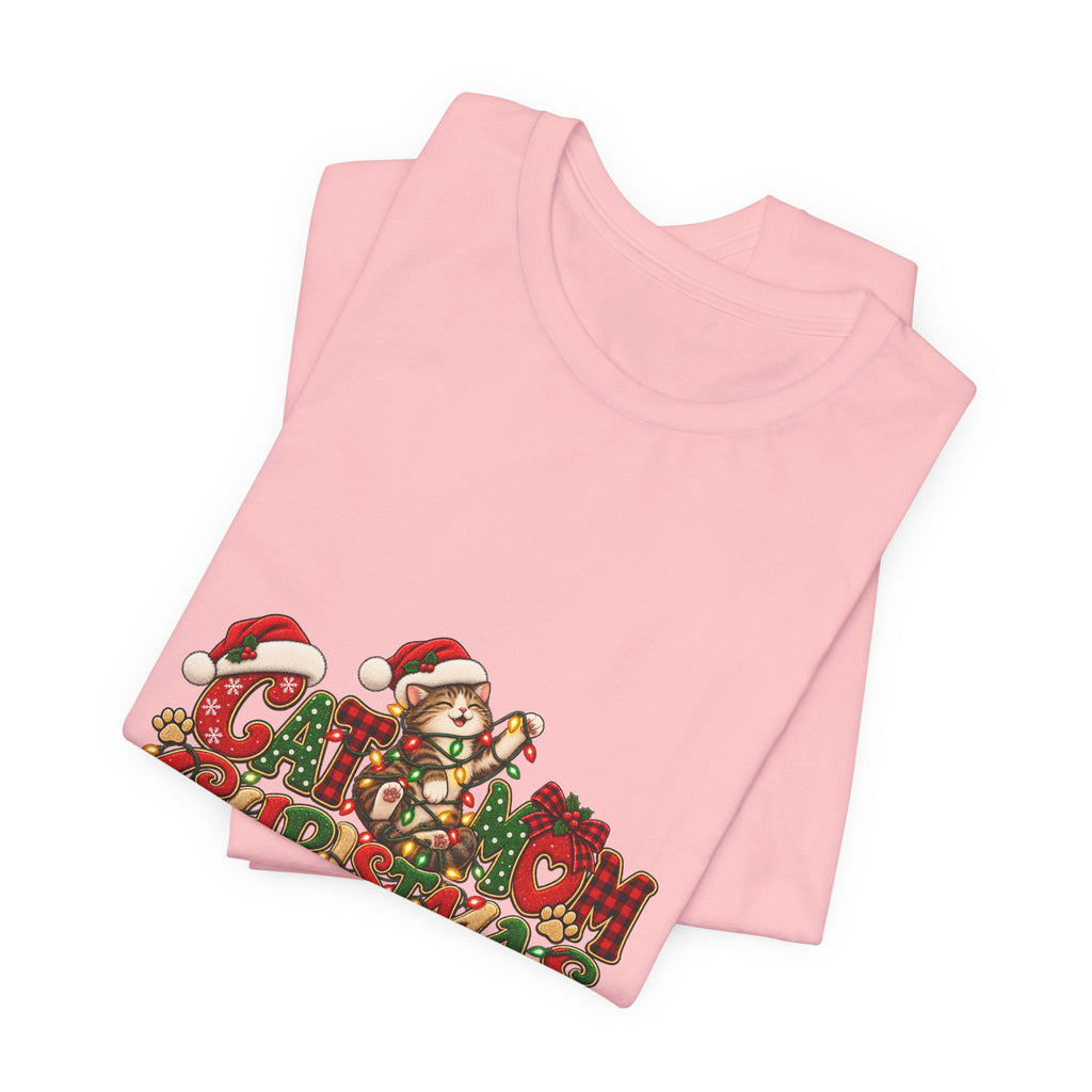 Christmas Cat Tee — Cute "Cat-ty Christmas" Holiday T-Shirt with Santa Cat Design