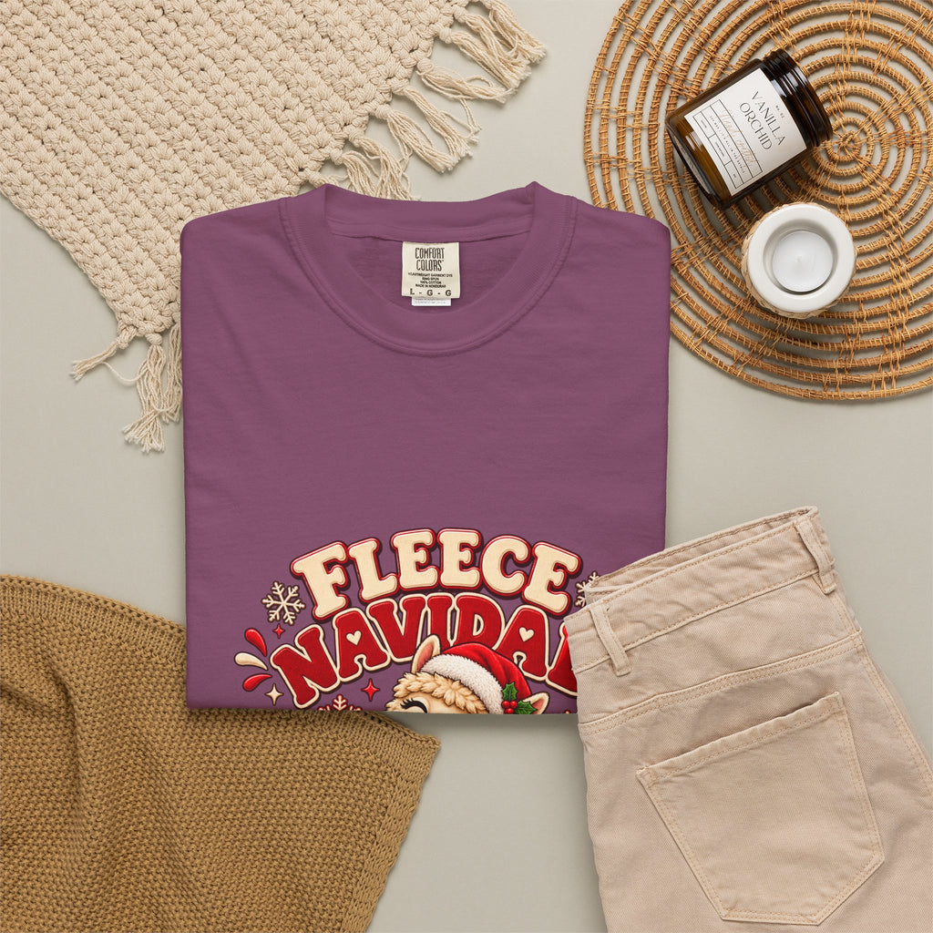 Fleece Navidad Tee — Cute Llama Christmas T-Shirt