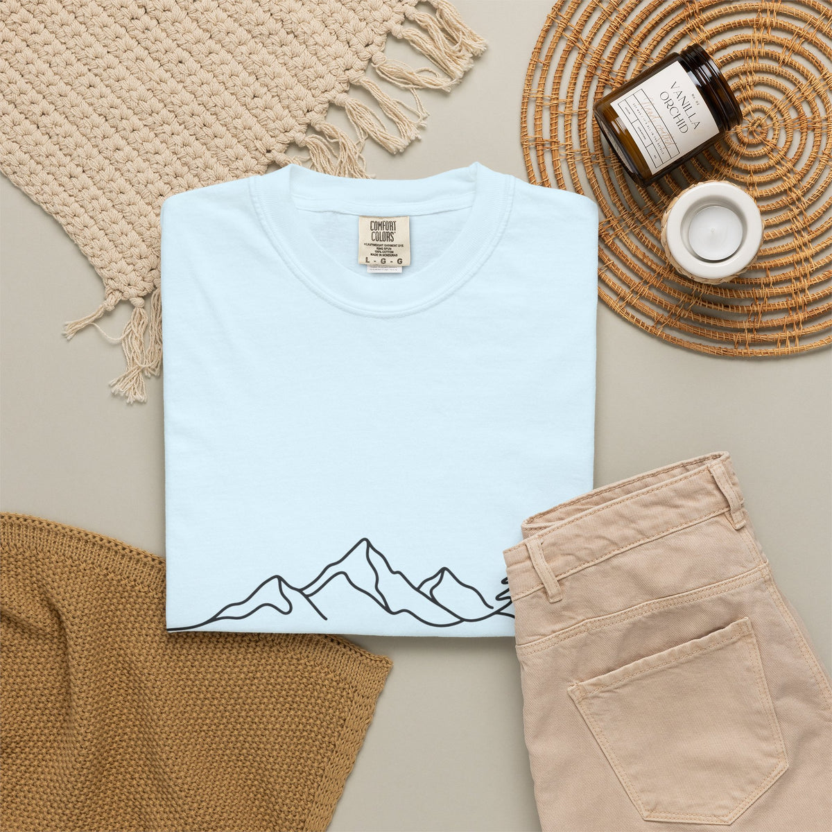 Stay Wild mountain line art T-shirt | minimalist outdoors tee