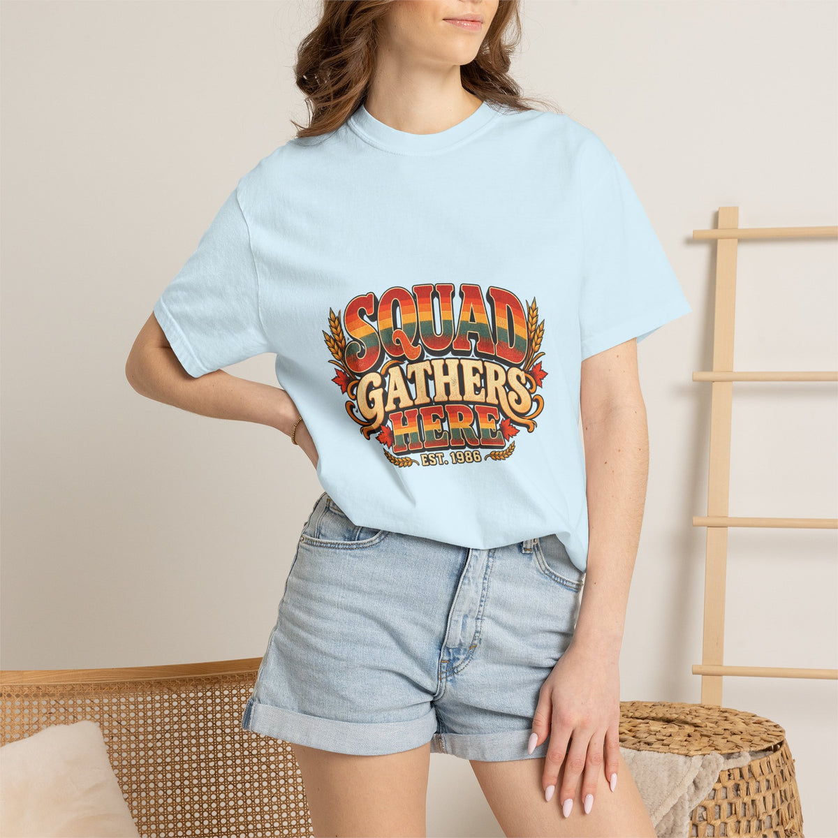 Squad Gathers Here T-Shirt — Retro Thanksgiving Family Reunion Tee, Vintage Fall Gathering Shirt, Friendsgiving