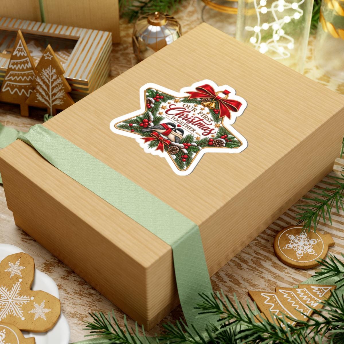 Our First Christmas Together Sticker | Kiss-Cut Holiday Decal