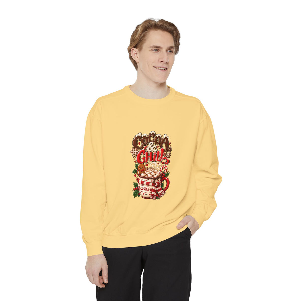 Christmas Cocoa Sweatshirt — Cozy "Cocoa Chill" Holiday Pullover