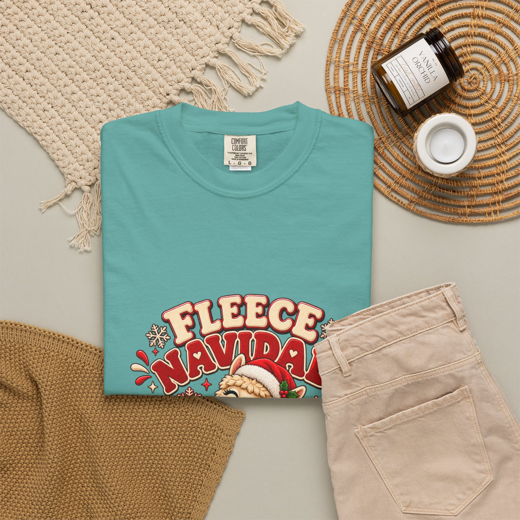 Fleece Navidad Tee — Cute Llama Christmas T-Shirt
