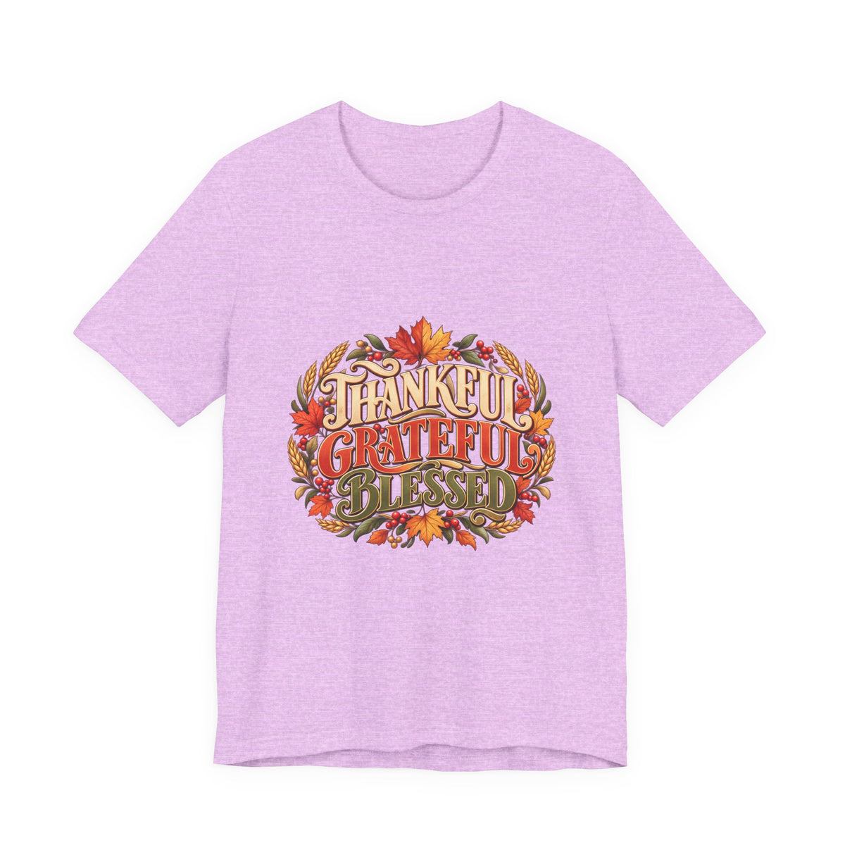 Thankful Grateful Blessed tee | Fall leaves Thanksgiving shirt