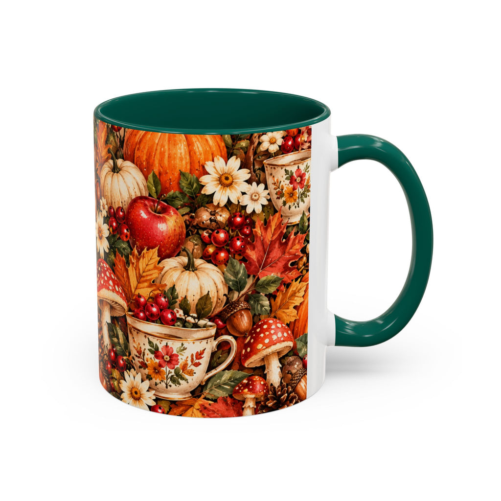 Autumn Harvest Mugs | Fall Pumpkins, Apples, Mushrooms, Daisies 11oz 15oz