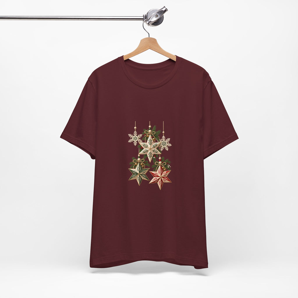 Christmas Star Ornaments T-Shirt — Vintage Holiday Stars Tee