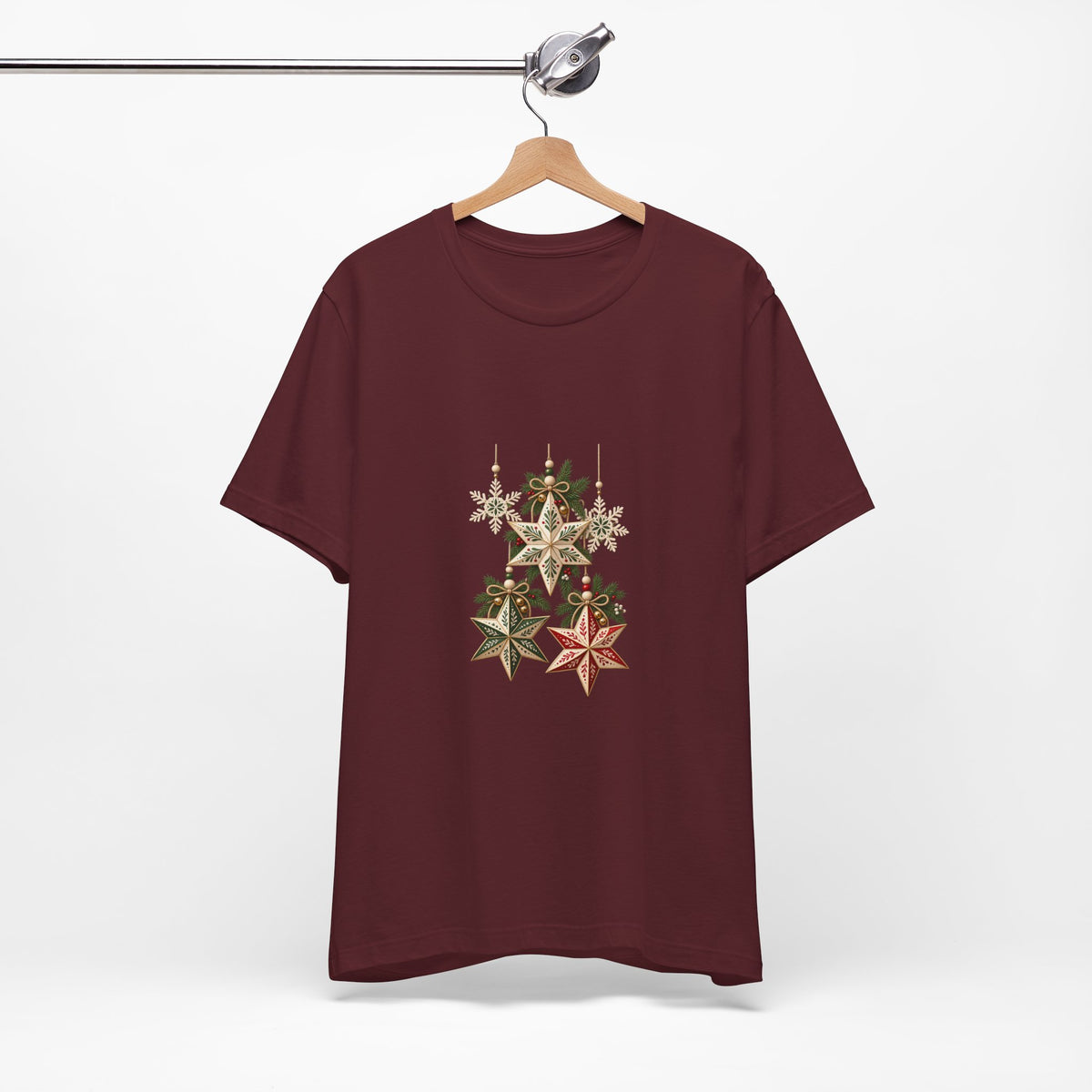 Christmas Star Ornaments T-Shirt — Vintage Holiday Stars Tee