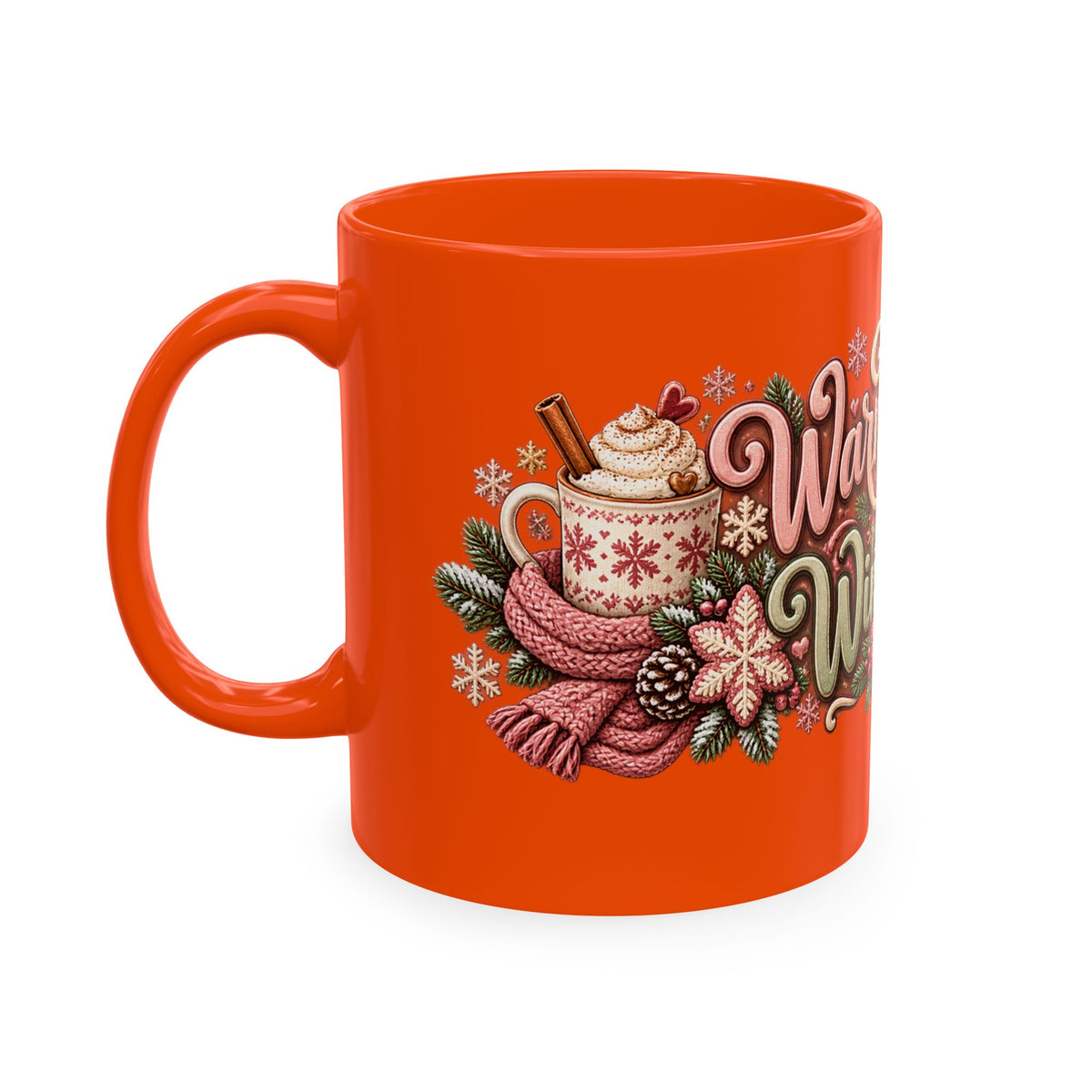 Warm Wishes & Winter Sips Christmas Ceramic Mug