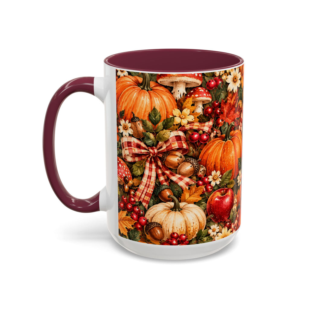 Autumn Harvest Mugs | Fall Pumpkins, Apples, Mushrooms, Daisies 11oz 15oz