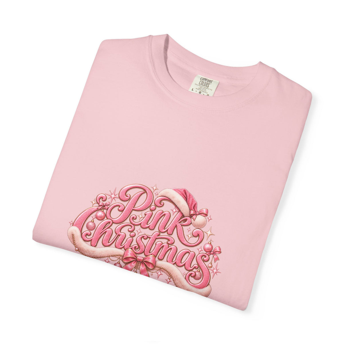 Pink Christmas T-Shirt — Festive Retro Script Holiday Tee