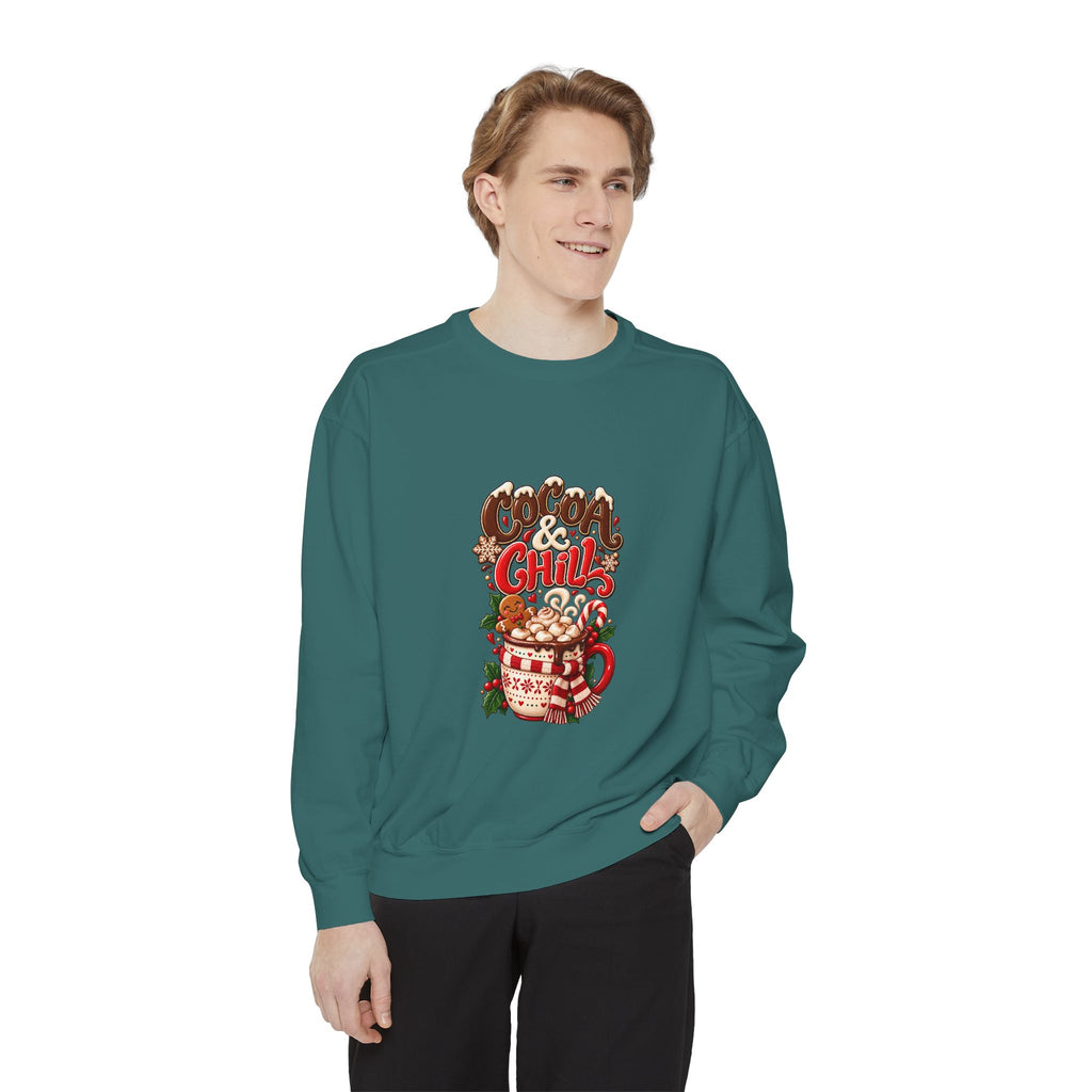 Christmas Cocoa Sweatshirt — Cozy "Cocoa Chill" Holiday Pullover