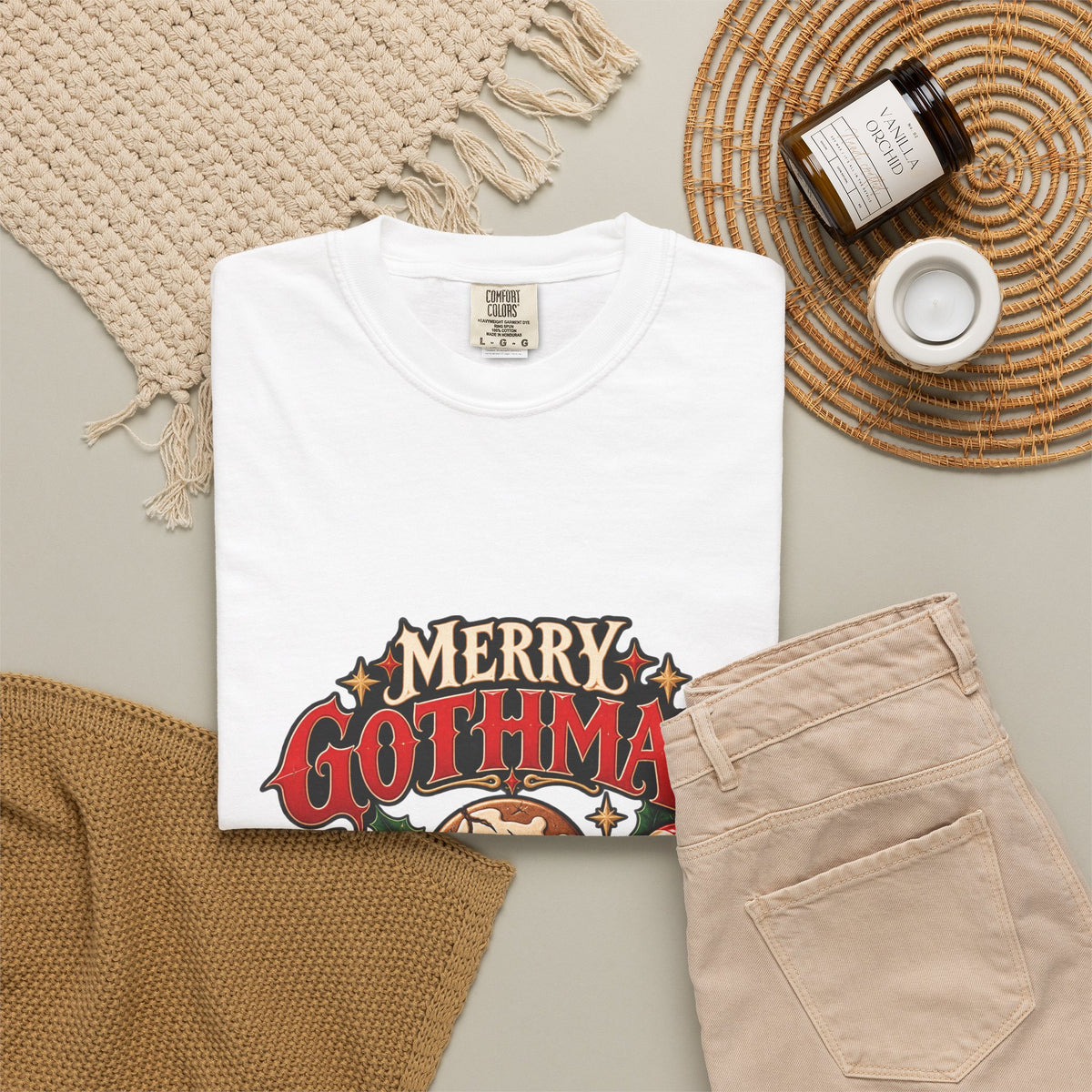 Merry Gothmas skull gingerbread graphic T-shirt | Gothic Christmas tee