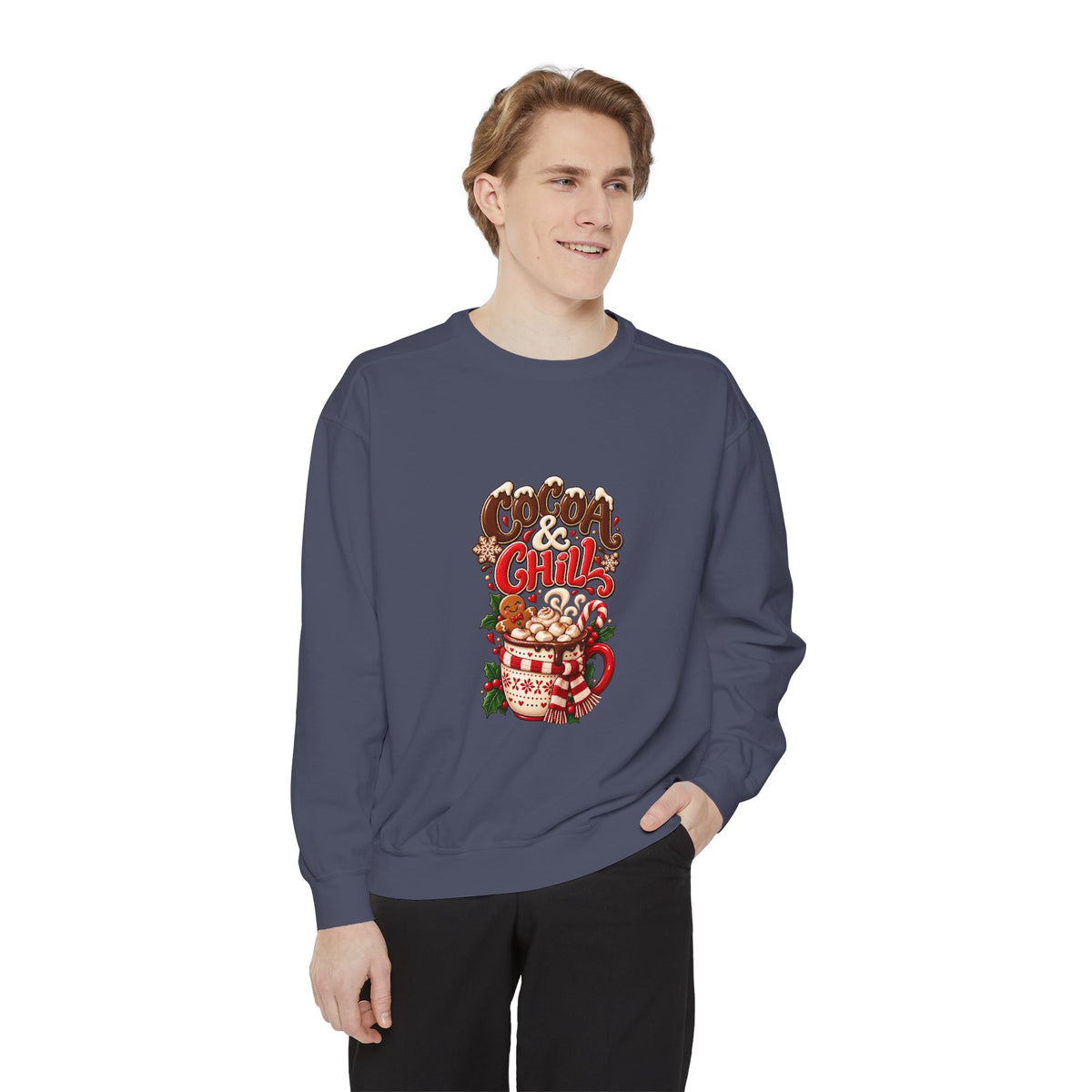 Christmas Cocoa Sweatshirt — Cozy "Cocoa Chill" Holiday Pullover