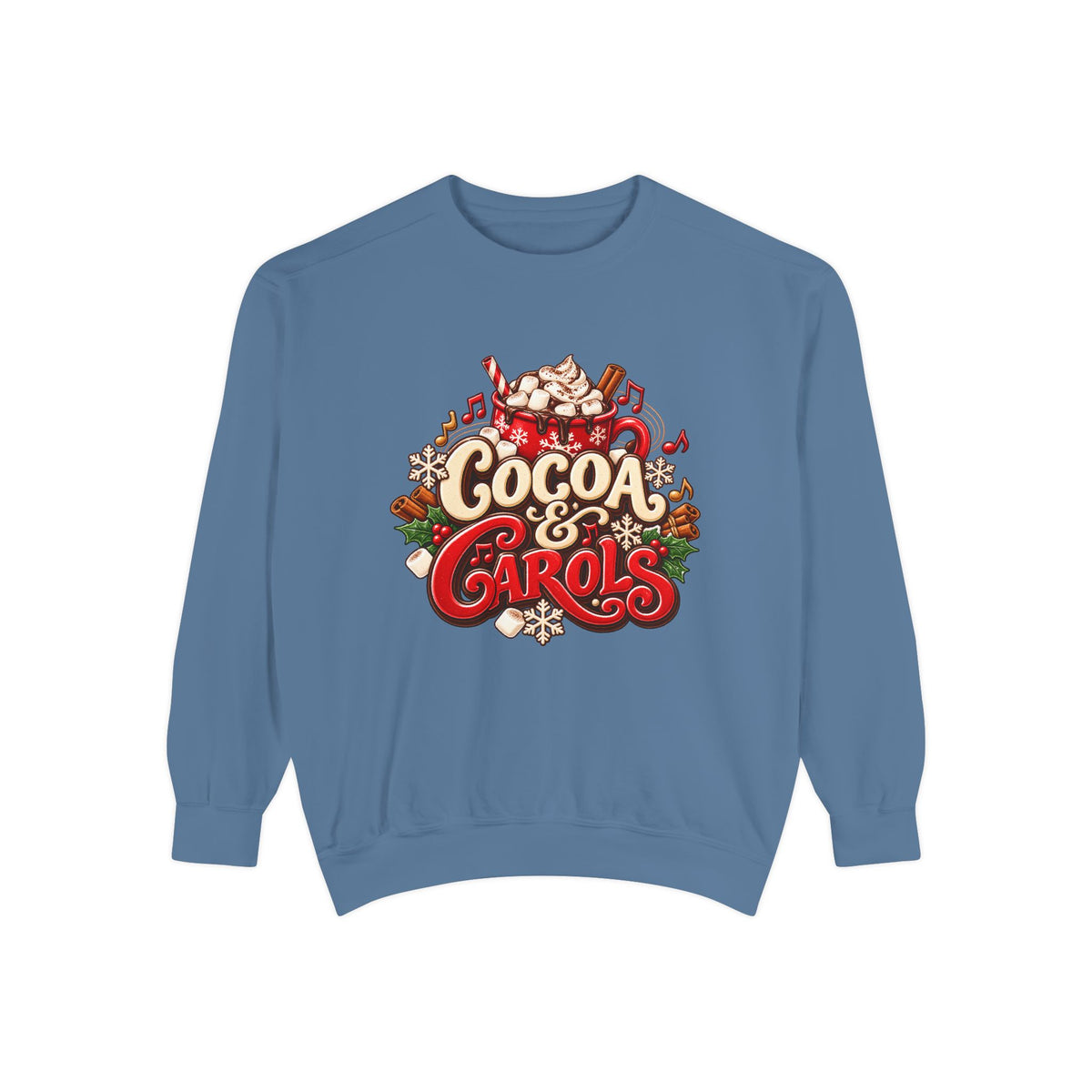 Cocoa & Carols Sweatshirt — Cozy Holiday Hot Chocolate Christmas Crewneck