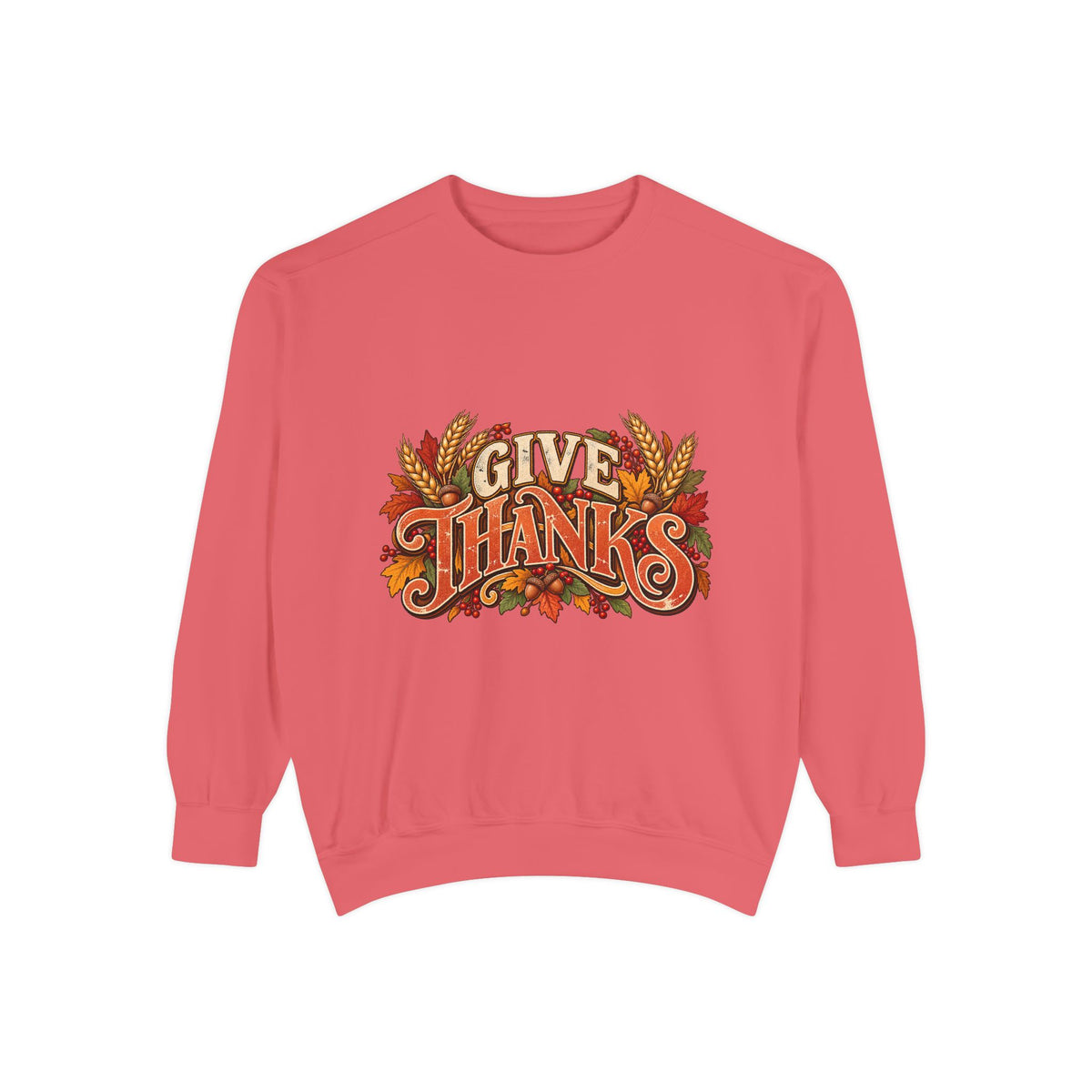 Give Thanks Fall Leaves Sweatshirt | Thanksgiving Seasonal Crewneck