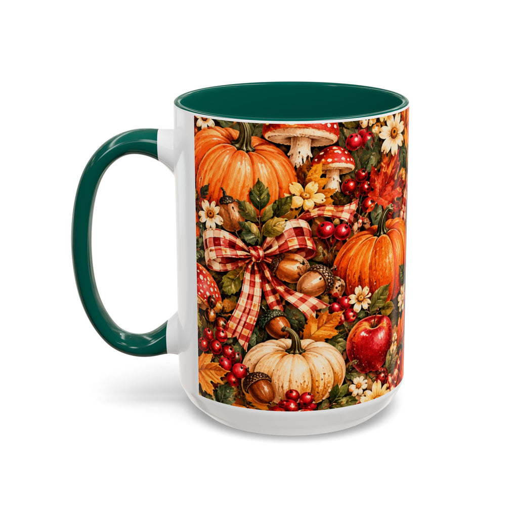 Autumn Harvest Mugs | Fall Pumpkins, Apples, Mushrooms, Daisies 11oz 15oz