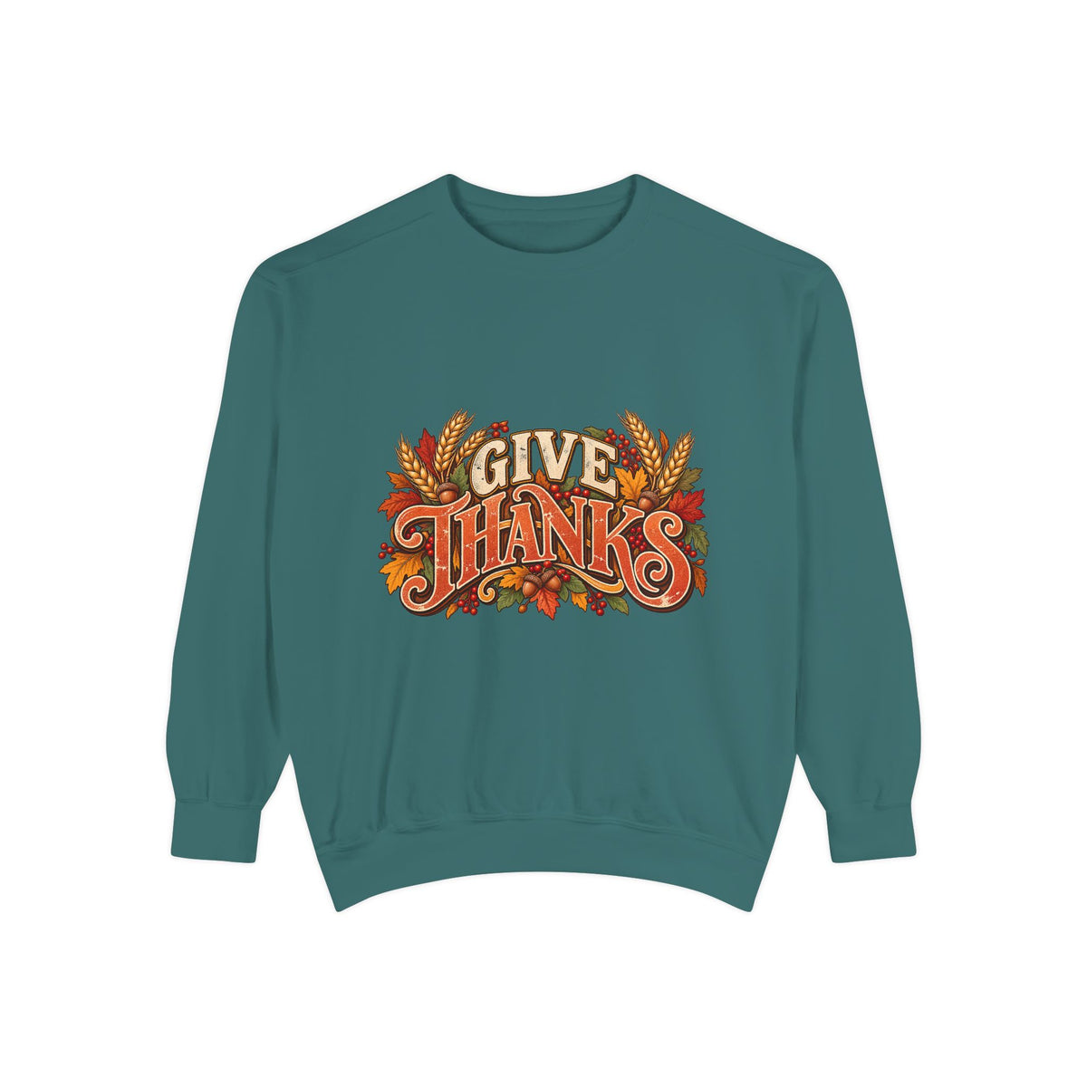 Give Thanks Fall Leaves Sweatshirt | Thanksgiving Seasonal Crewneck