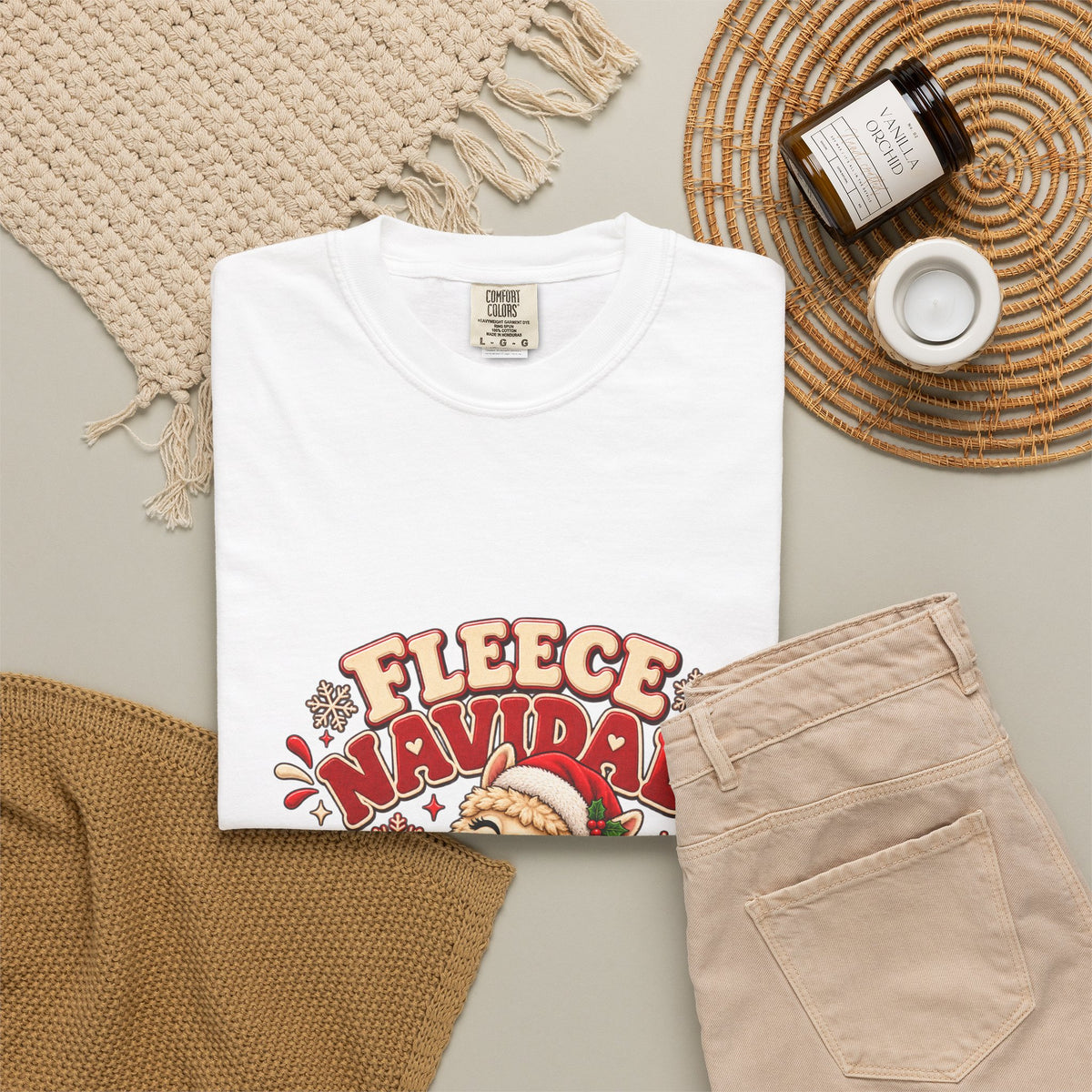 Fleece Navidad Tee — Cute Llama Christmas T-Shirt