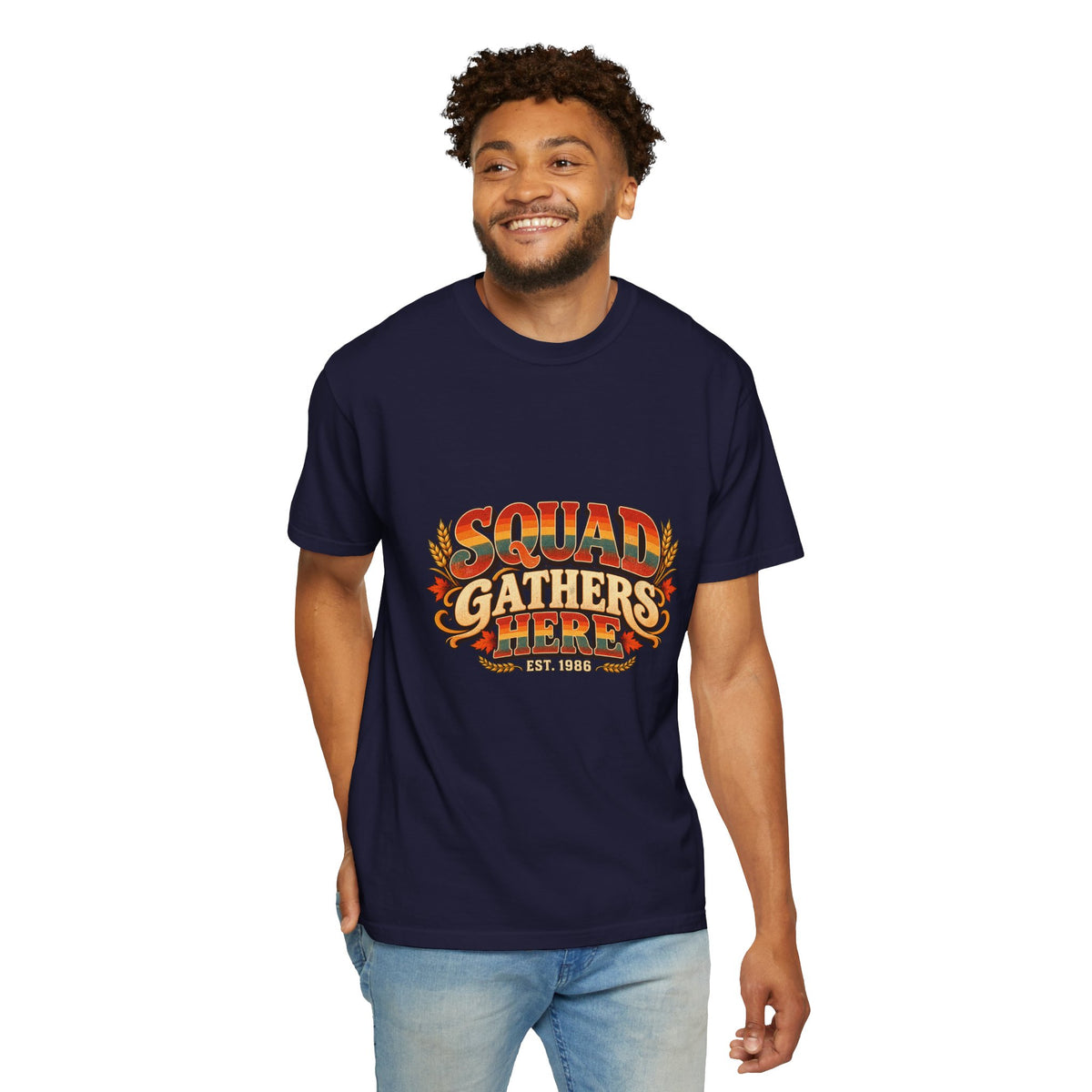 Squad Gathers Here T-Shirt — Retro Thanksgiving Family Reunion Tee, Vintage Fall Gathering Shirt, Friendsgiving