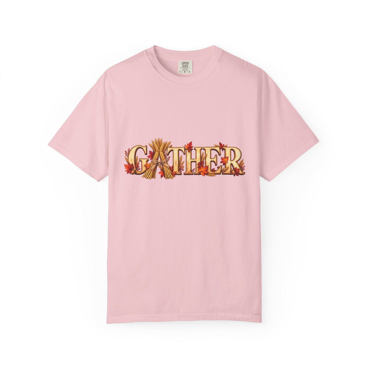Gather Fall T-Shirt — Autumn Leaves Harvest Graphic Tee, Thanksgiving Family Gathering Shirt, Rustic Fall Gift