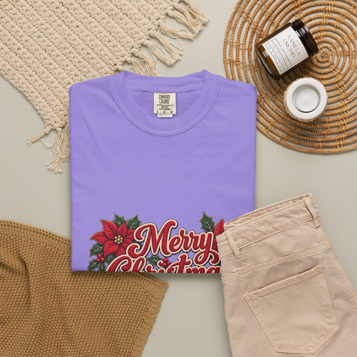 Merry Christmas Poinsettia T-Shirt