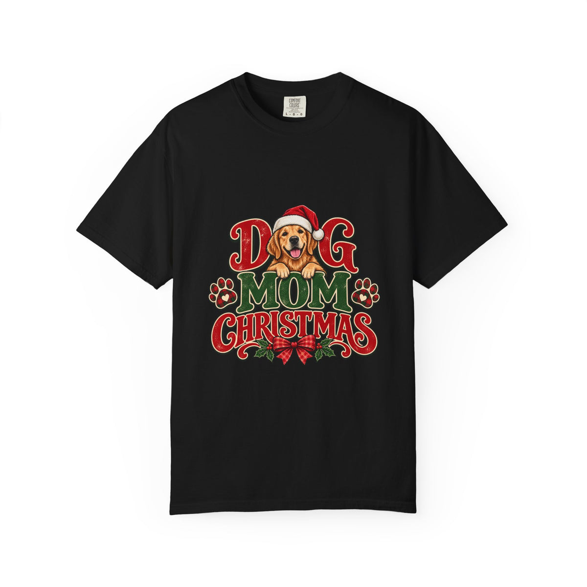 Dog Mom Christmas T-Shirt — Cute Golden Retriever Holiday Tee