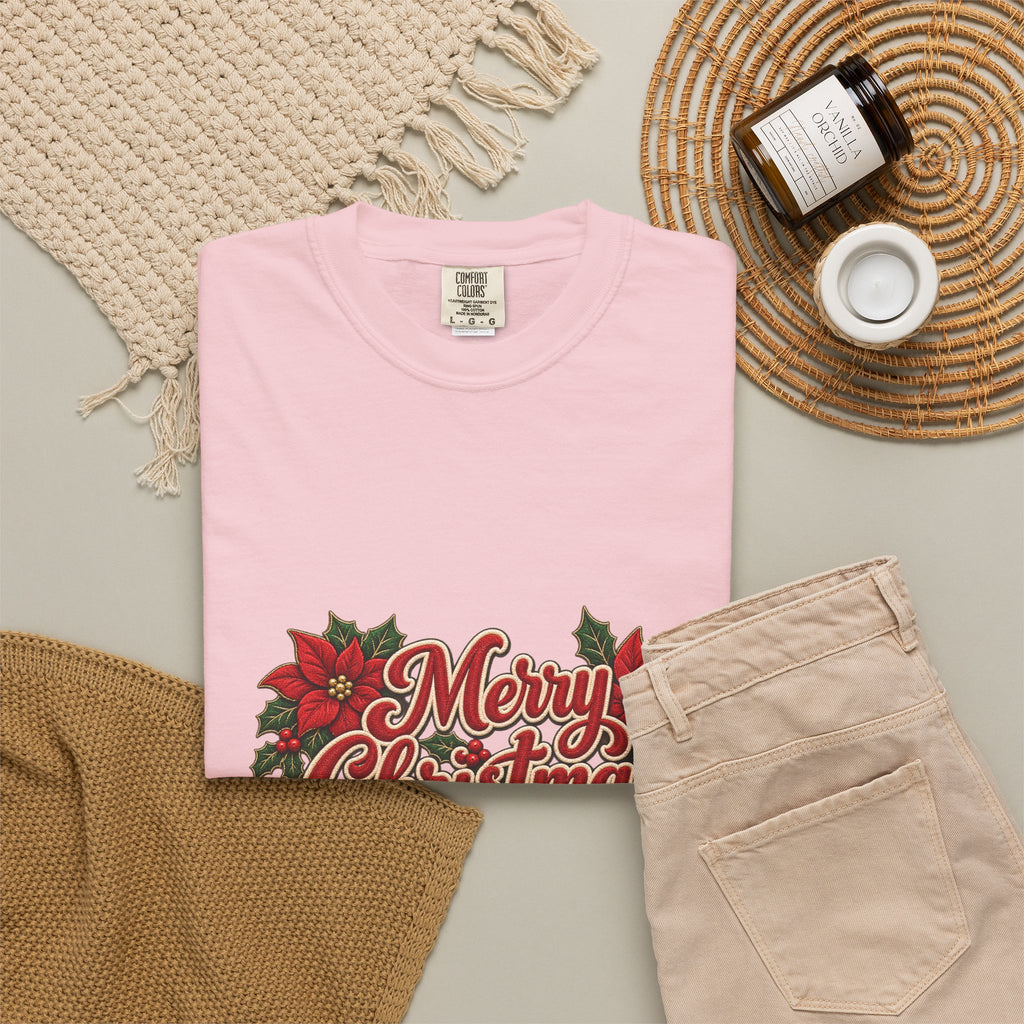 Merry Christmas Poinsettia T-Shirt