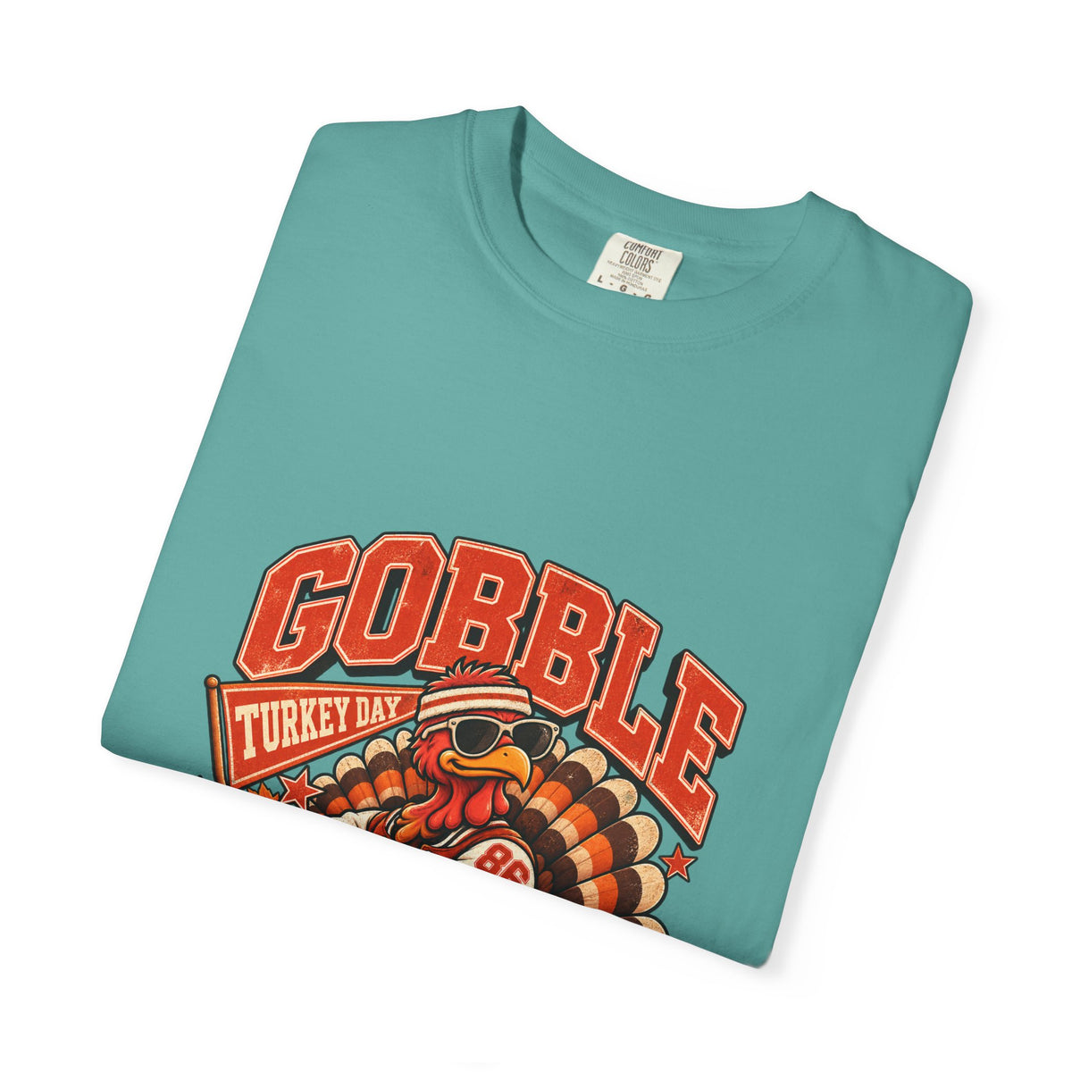 Gobble Squad Turkey Football Helmet T-Shirt | Thanksgiving Turkey Sports Tee