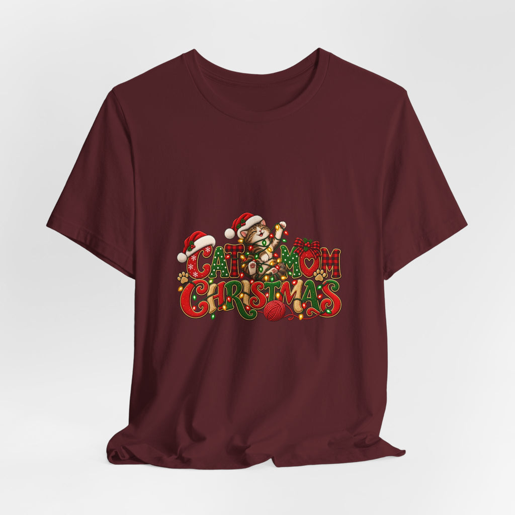 Christmas Cat Tee — Cute "Cat-ty Christmas" Holiday T-Shirt with Santa Cat Design