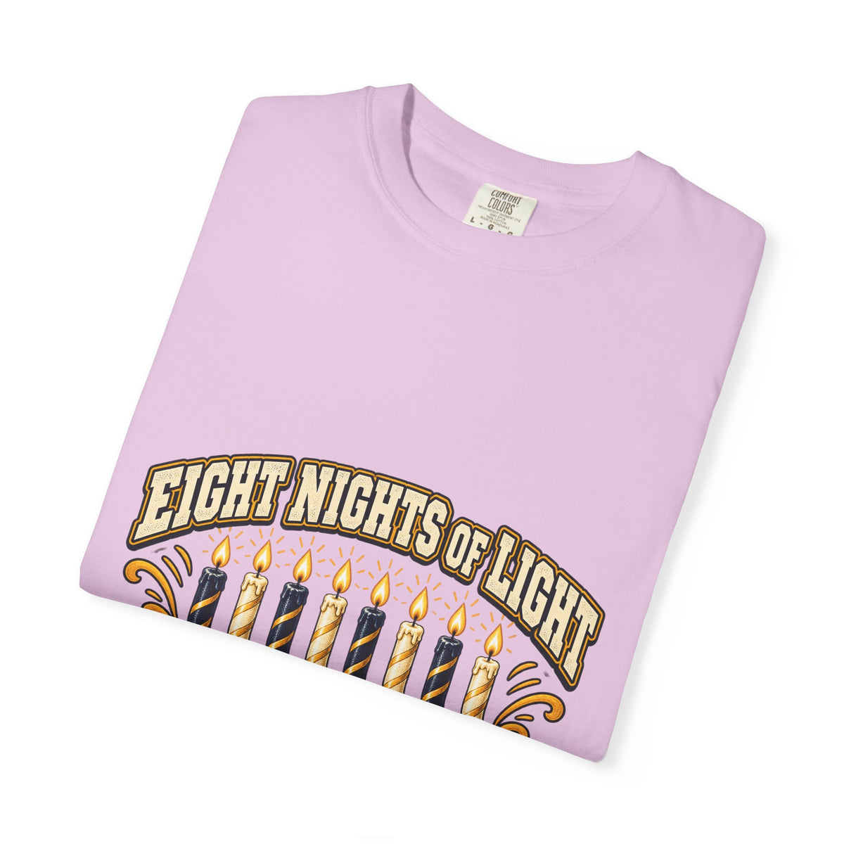 Eight Nights of Light Menorah Tee | Hanukkah T-Shirt, Menorah Illustration
