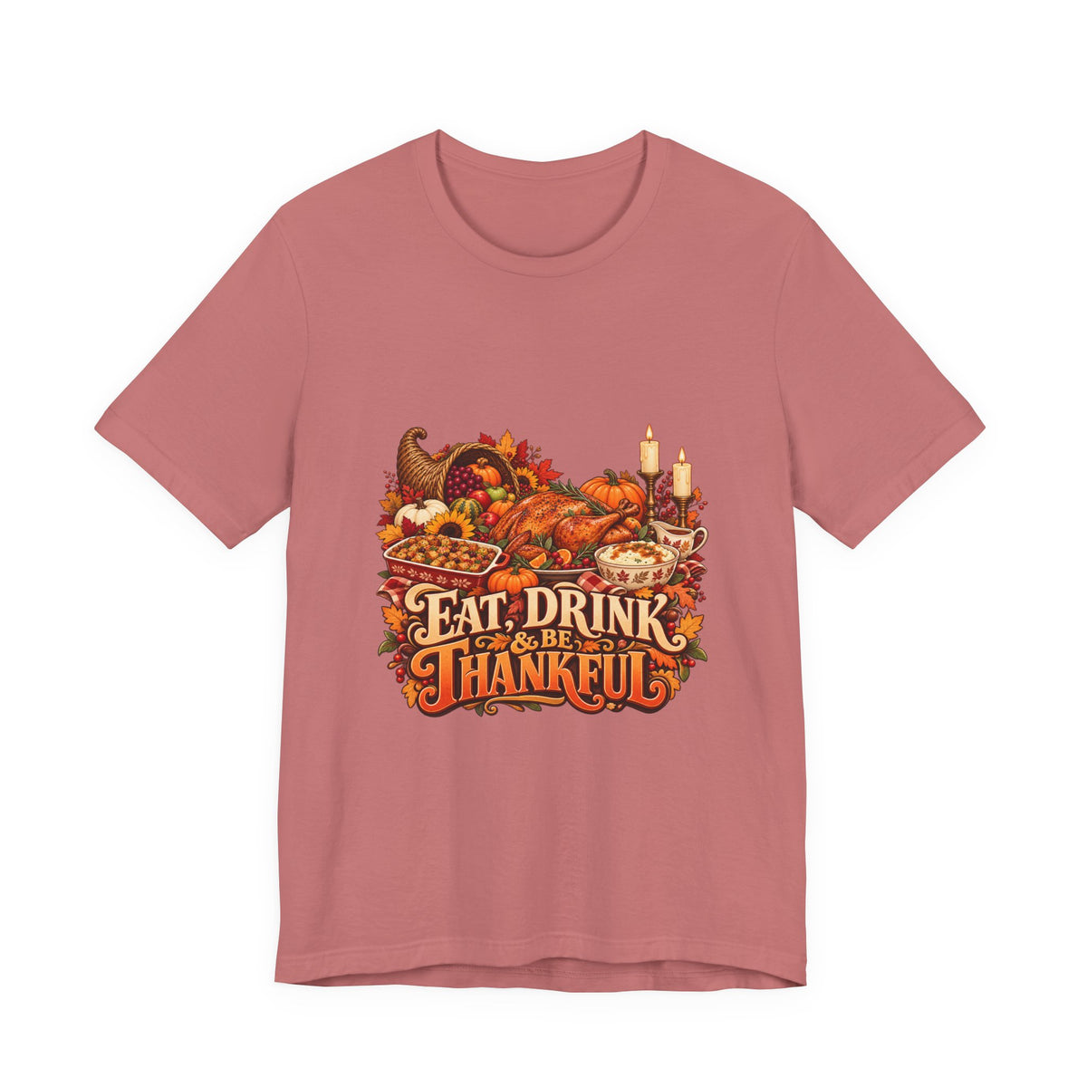 Eat Drink Be Thankful Thanksgiving Tee | Cornucopia Harvest Fall Shirt