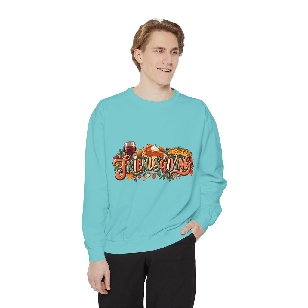 Friendsgiving sweatshirt | Thanksgiving fall leaves turkey wine