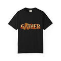 Gather Fall T-Shirt — Autumn Leaves Harvest Graphic Tee, Thanksgiving Family Gathering Shirt, Rustic Fall Gift