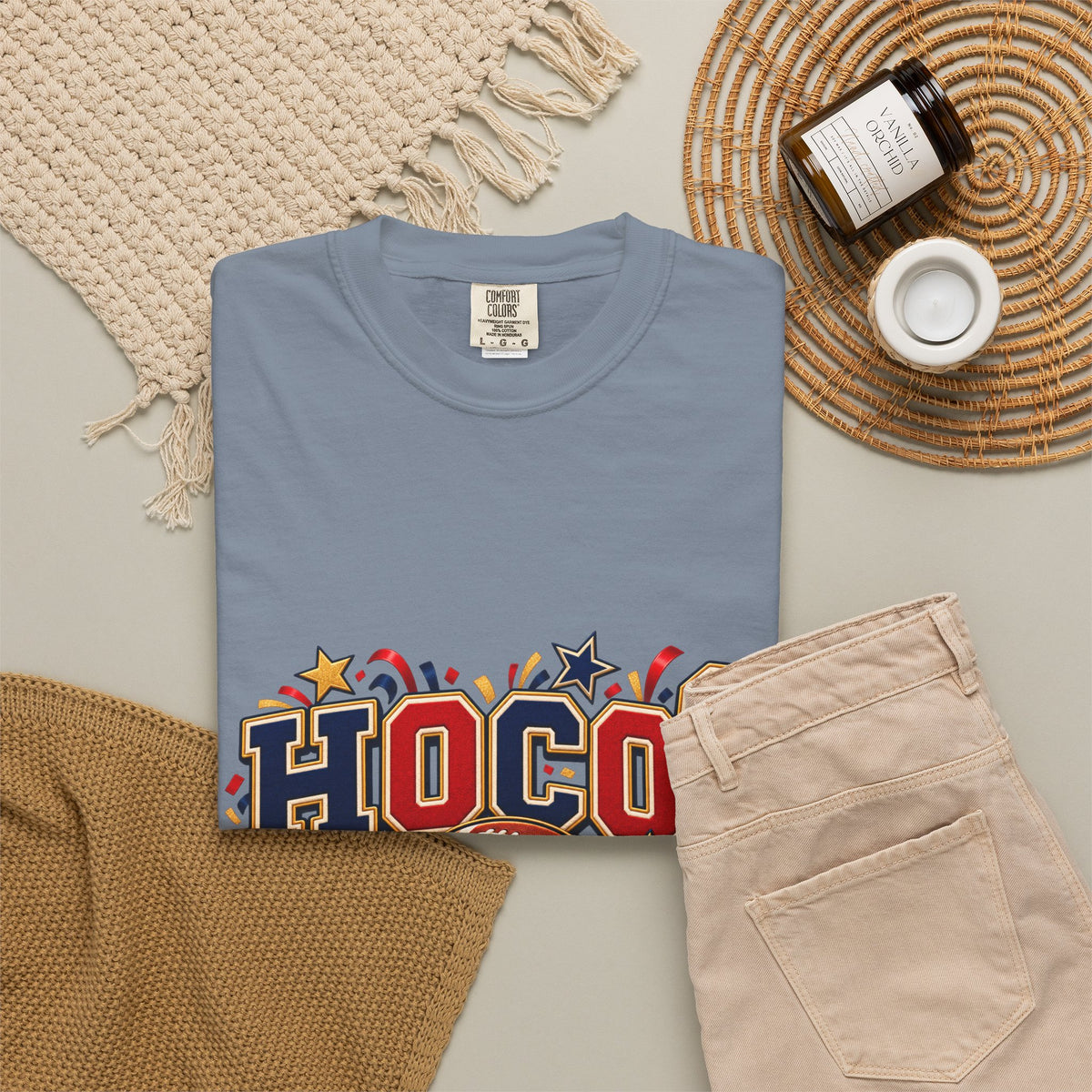 HOCO? Football Homecoming T-shirt | School Spirit, Stars & Banner Design