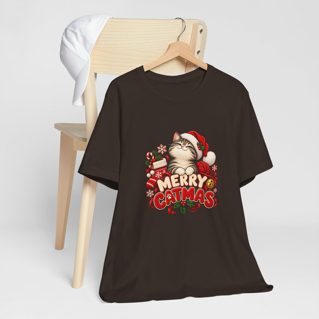 Merry Catmas T-Shirt – Cute Christmas Cat Holiday Tee