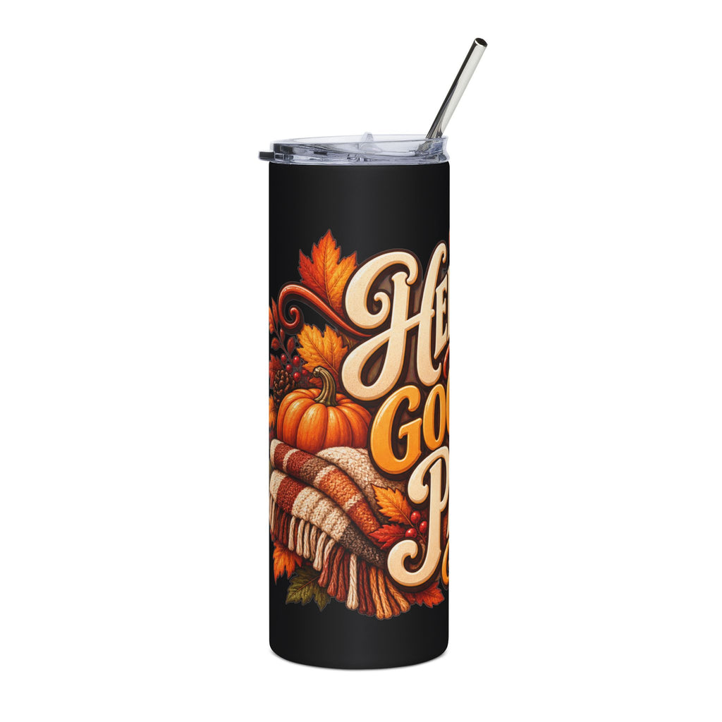Hello Fall Goodbye Pants Tumbler — 20oz Stainless Steel Funny Fall Coffee Tumbler, Cozy Autumn Gift for Her