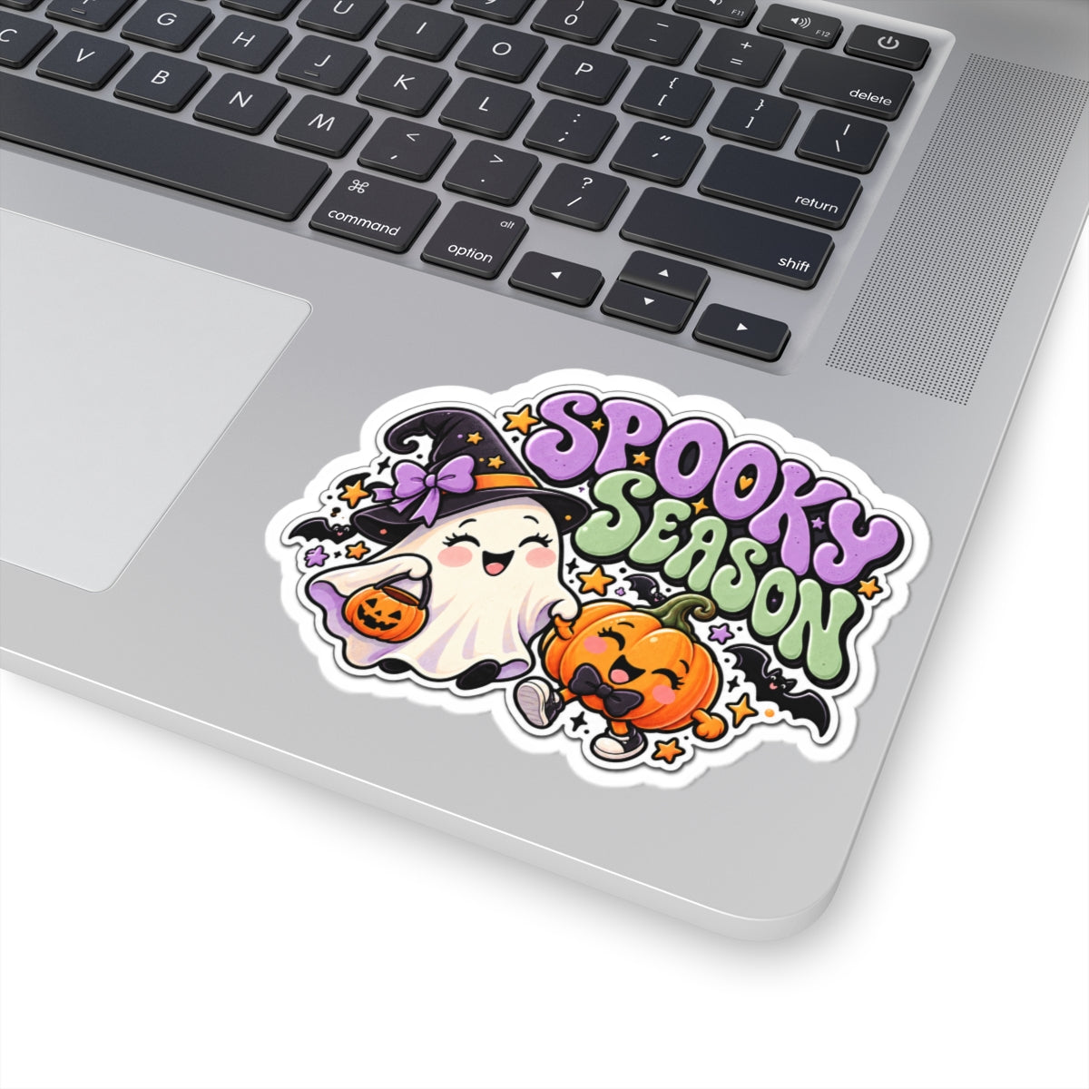 Spooky Season ghost pumpkin sticker | Halloween kiss-cut vinyl