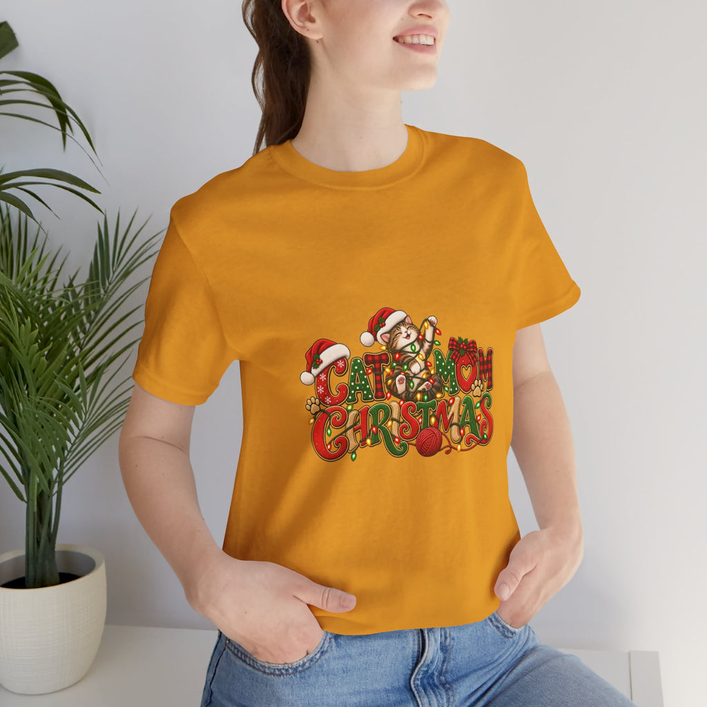 Christmas Cat Tee — Cute "Cat-ty Christmas" Holiday T-Shirt with Santa Cat Design