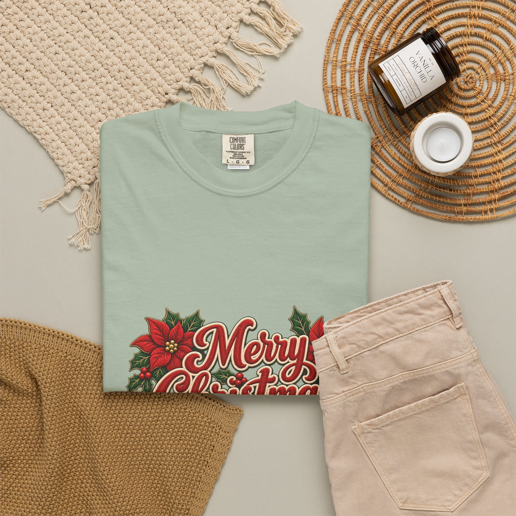 Merry Christmas Poinsettia T-Shirt