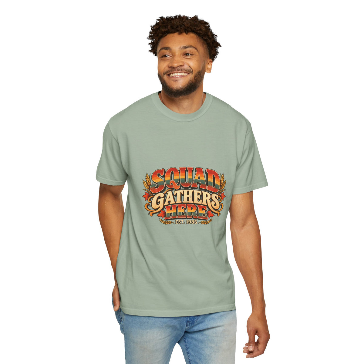 Squad Gathers Here T-Shirt — Retro Thanksgiving Family Reunion Tee, Vintage Fall Gathering Shirt, Friendsgiving