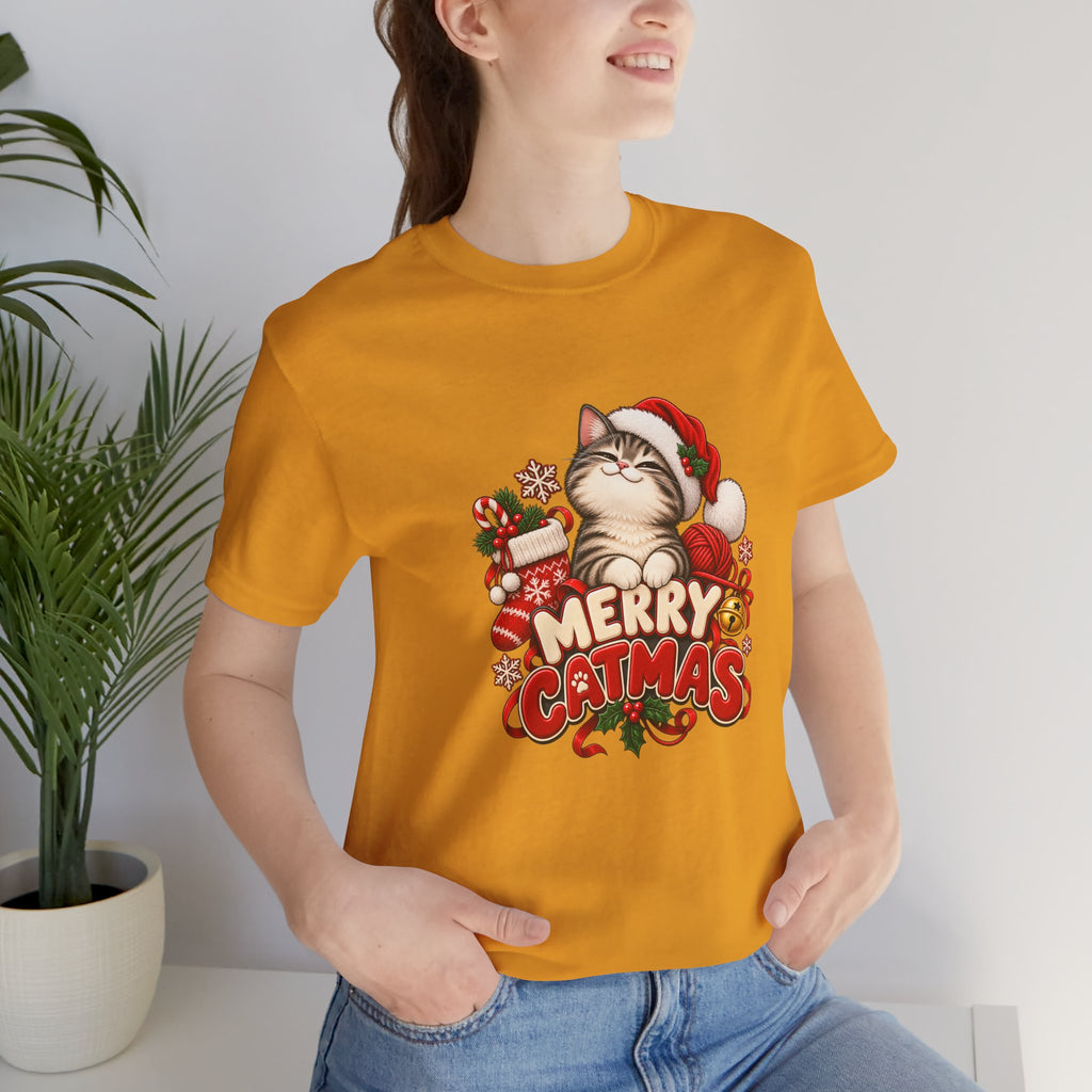 Merry Catmas T-Shirt – Cute Christmas Cat Holiday Tee