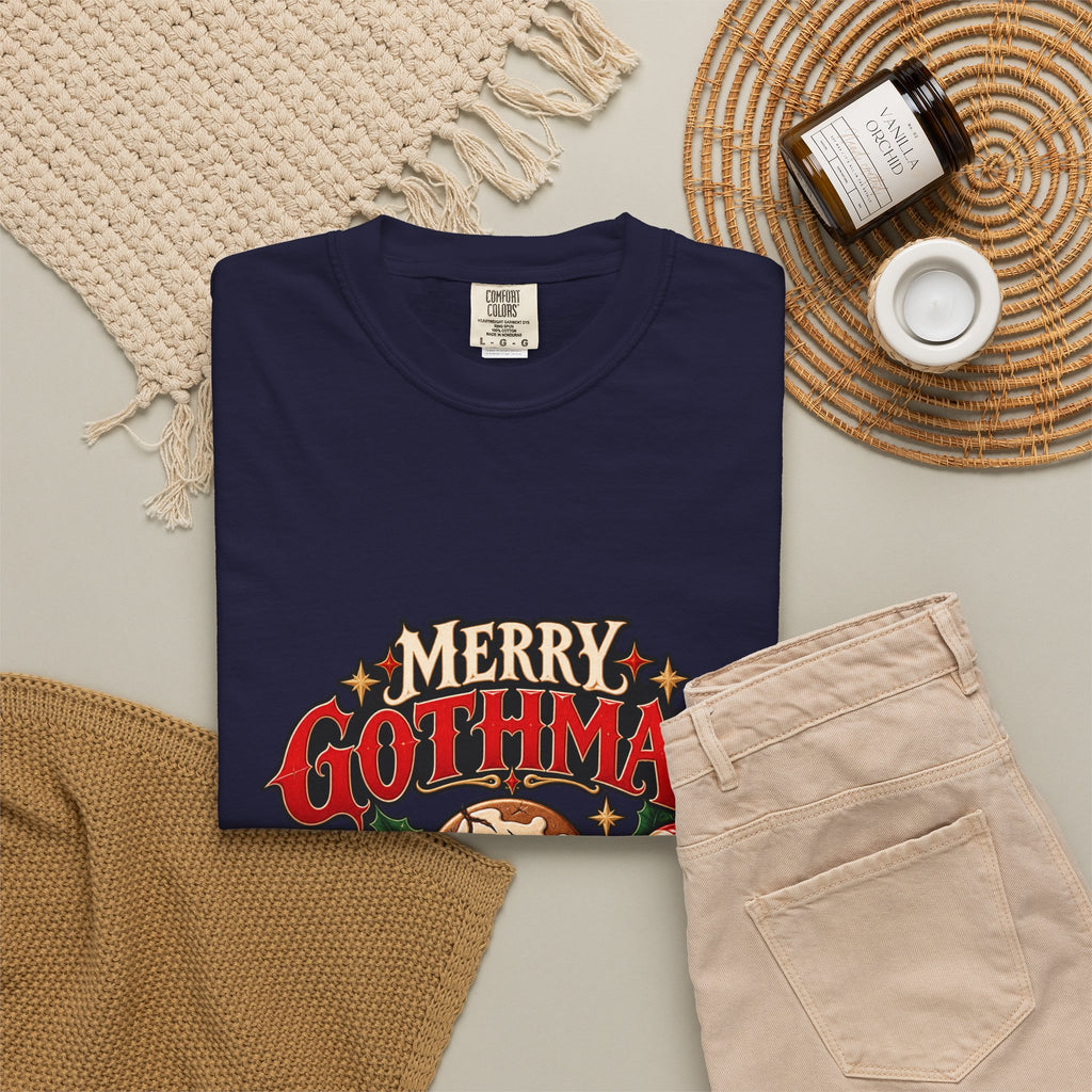 Merry Gothmas skull gingerbread graphic T-shirt | Gothic Christmas tee