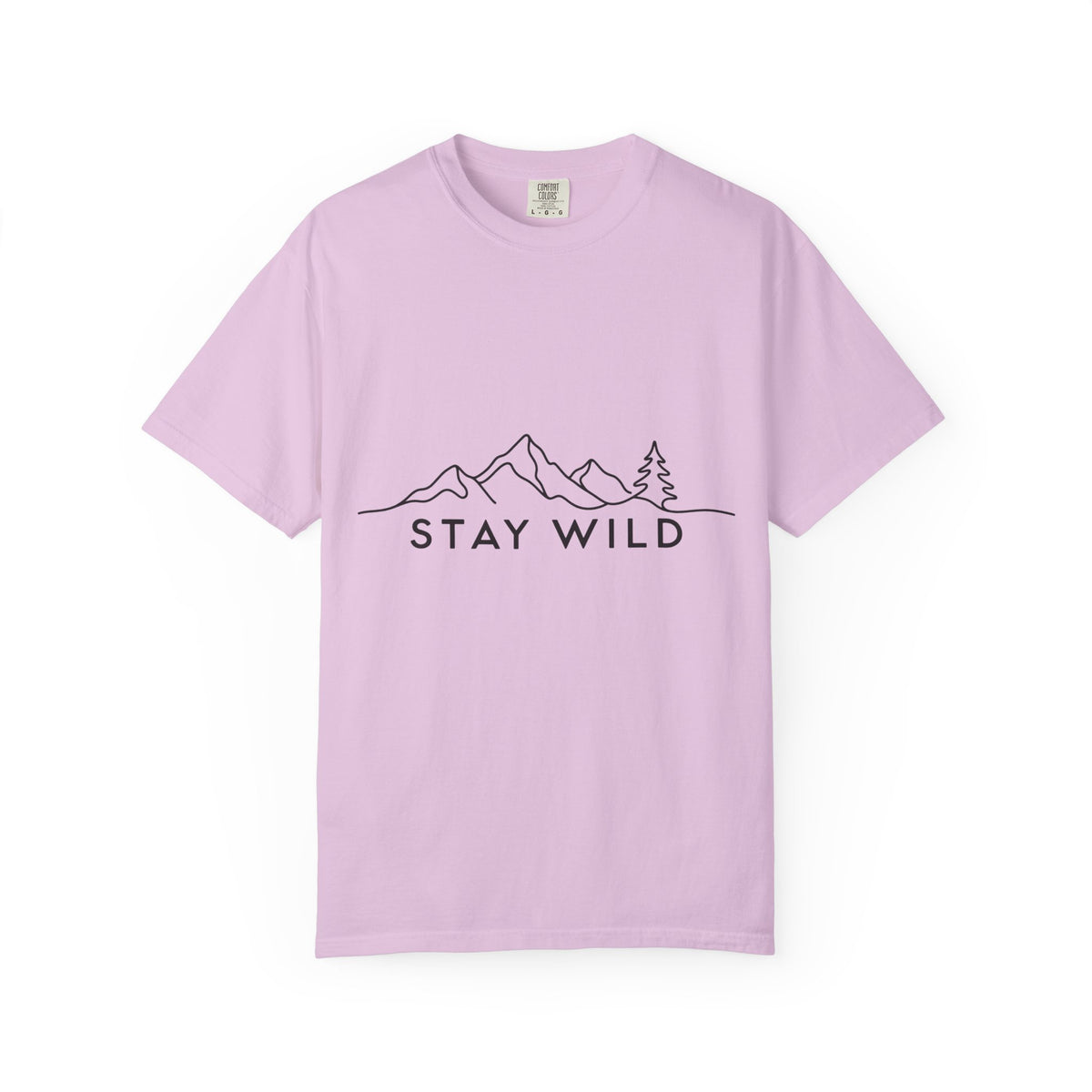 Stay Wild mountain line art T-shirt | minimalist outdoors tee