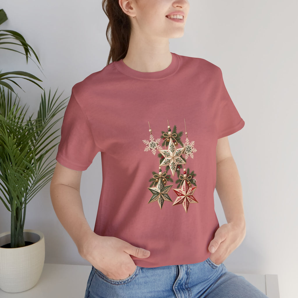 Christmas Star Ornaments T-Shirt — Vintage Holiday Stars Tee