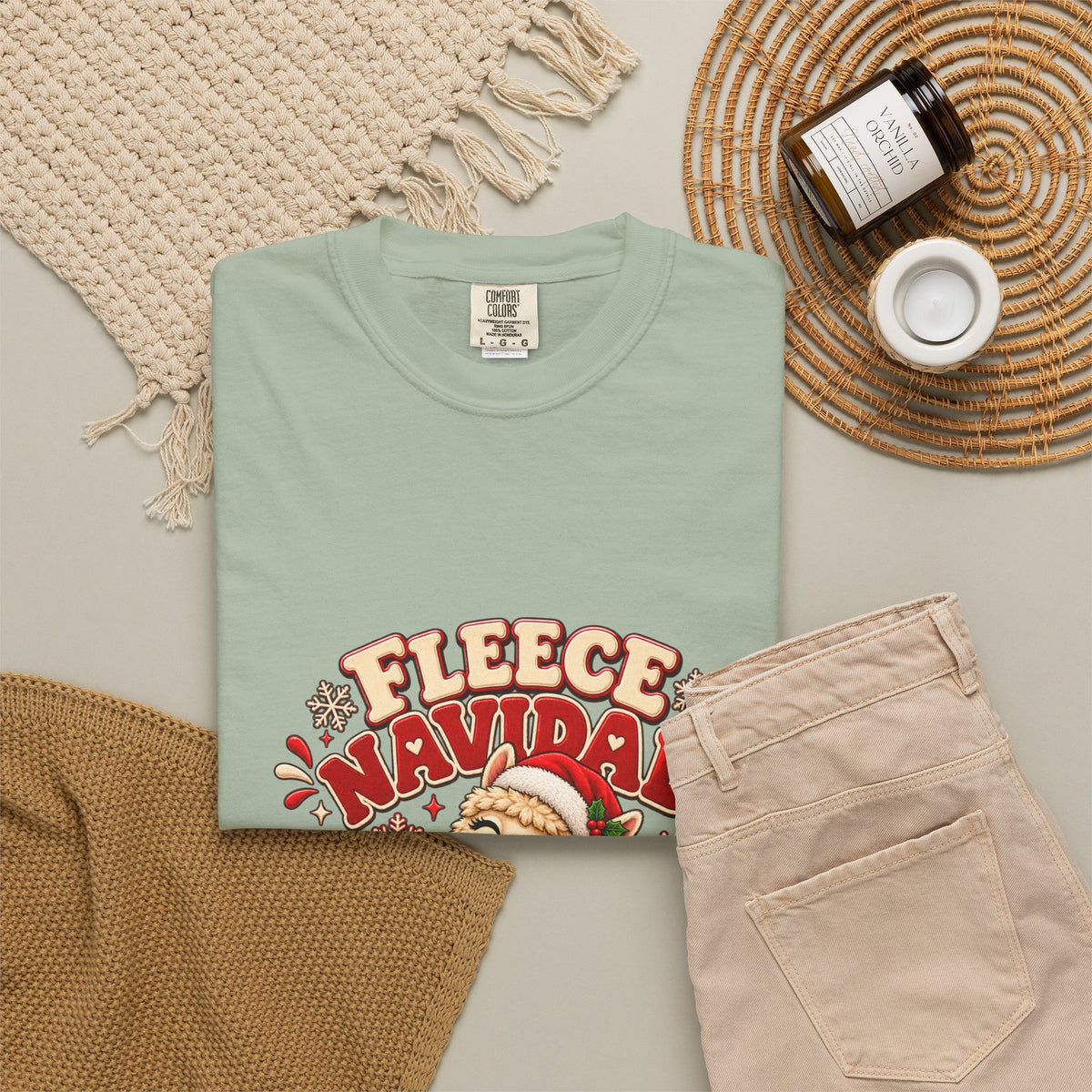 Fleece Navidad Tee — Cute Llama Christmas T-Shirt