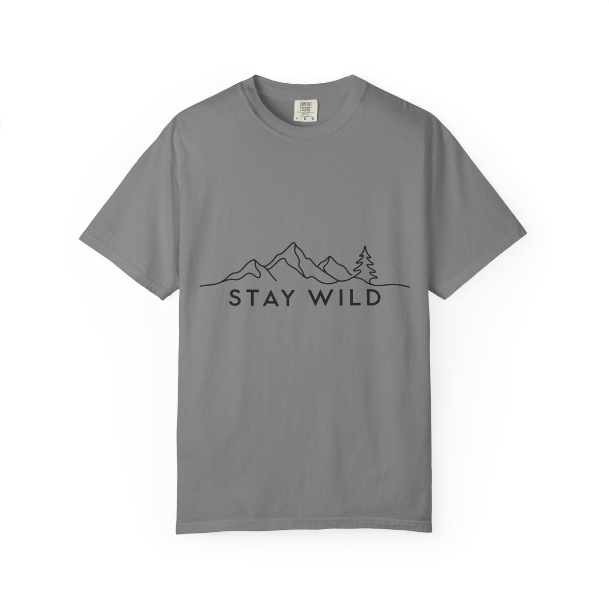 Stay Wild mountain line art T-shirt | minimalist outdoors tee