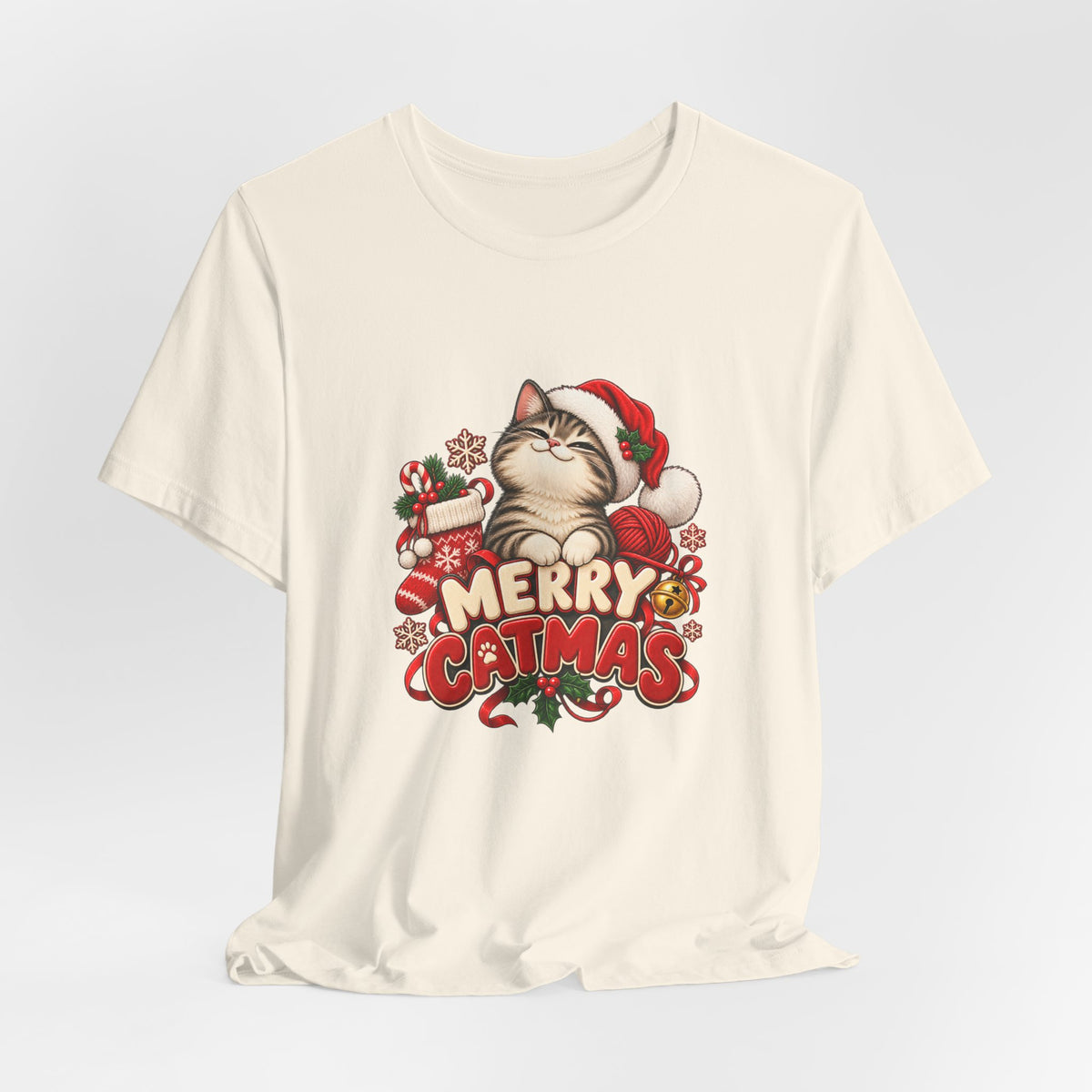 Merry Catmas T-Shirt – Cute Christmas Cat Holiday Tee