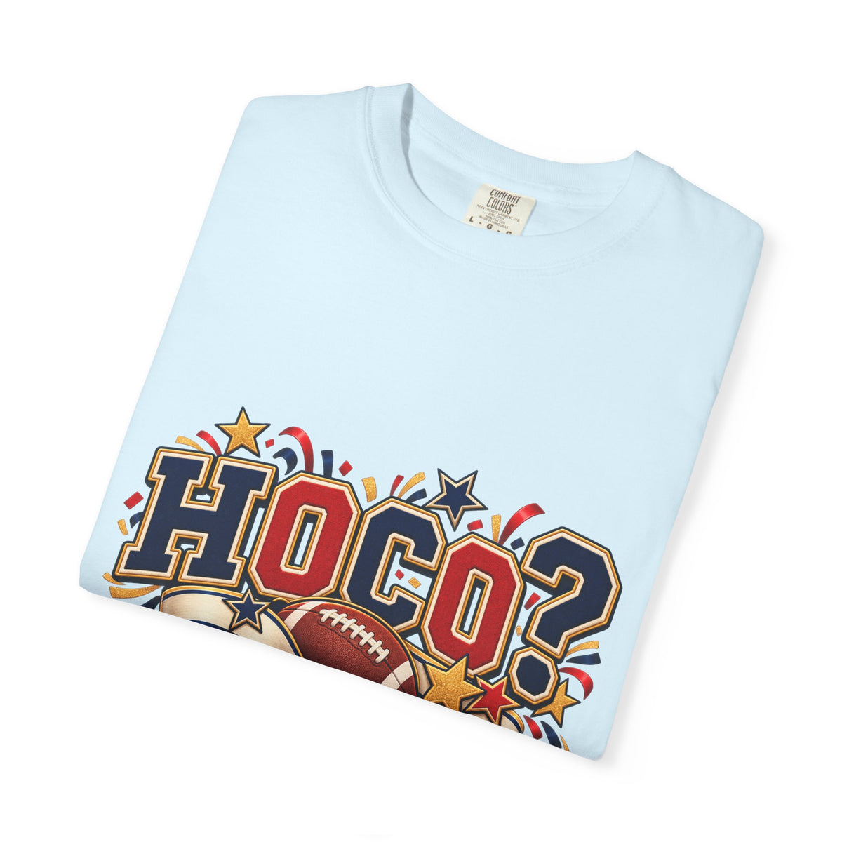 HOCO? Football Homecoming T-shirt | School Spirit, Stars & Banner Design