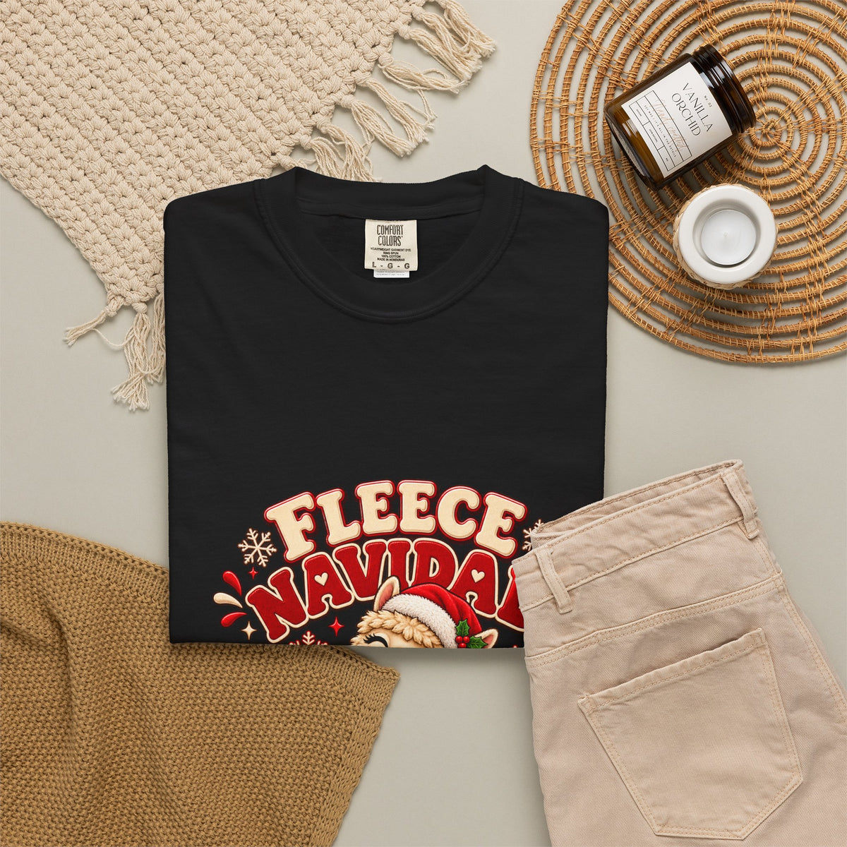 Fleece Navidad Tee — Cute Llama Christmas T-Shirt