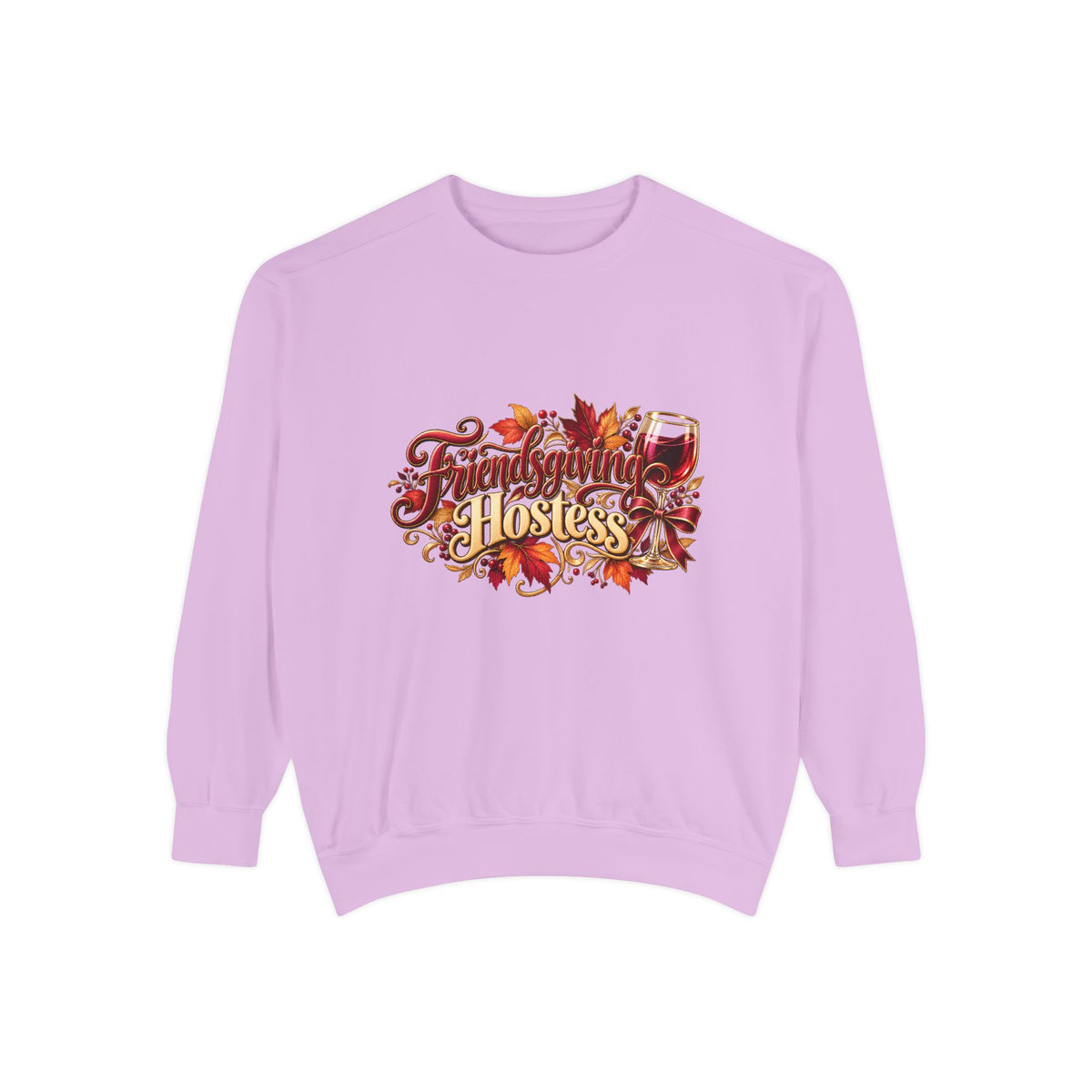 Hostess With The Mostest Sweatshirt — Thanksgiving Crewneck, Funny Fall Hostess Gift, Autumn Leaves Harvest Top